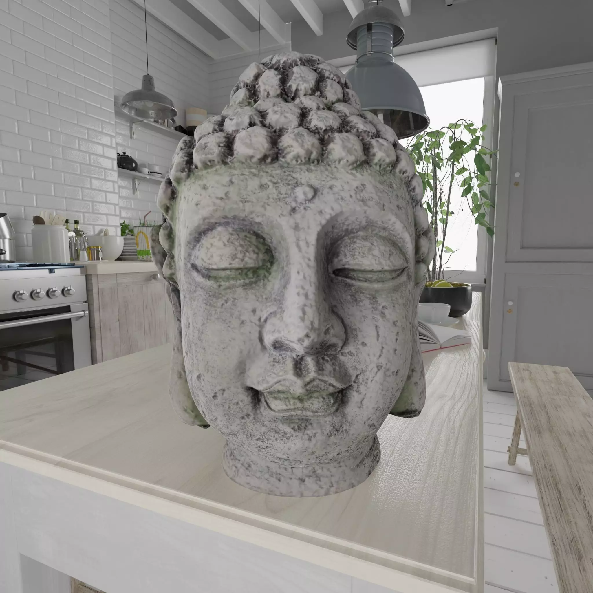 Buddha Photorealistic PBR Low-poly 3D model_0