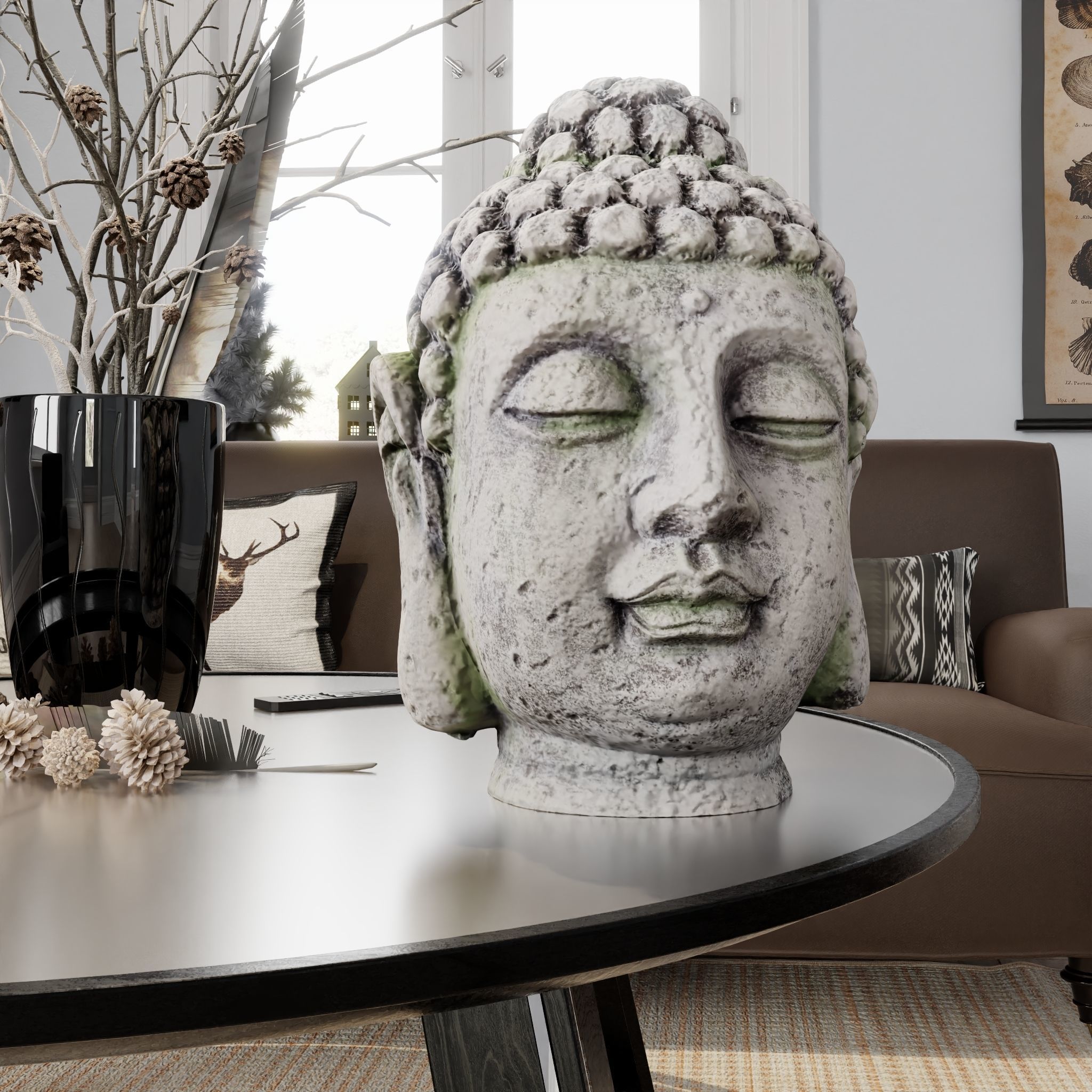 Buddha Photorealistic PBR Low-poly 3D model_2