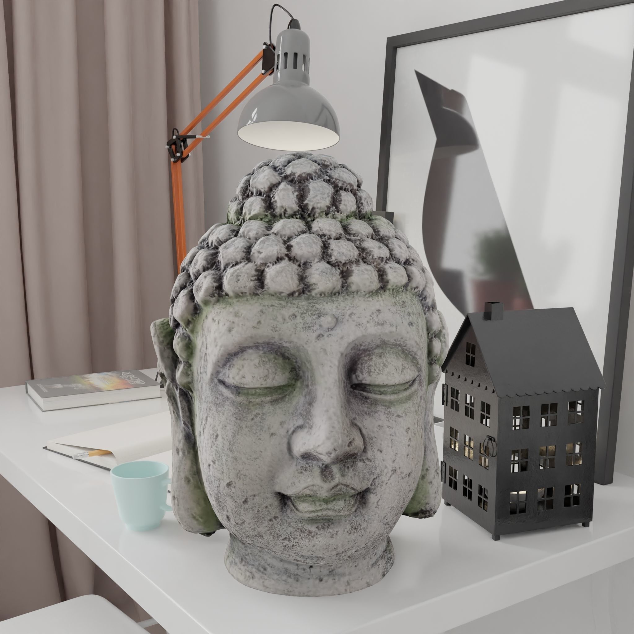 Buddha Photorealistic PBR Low-poly 3D model_3