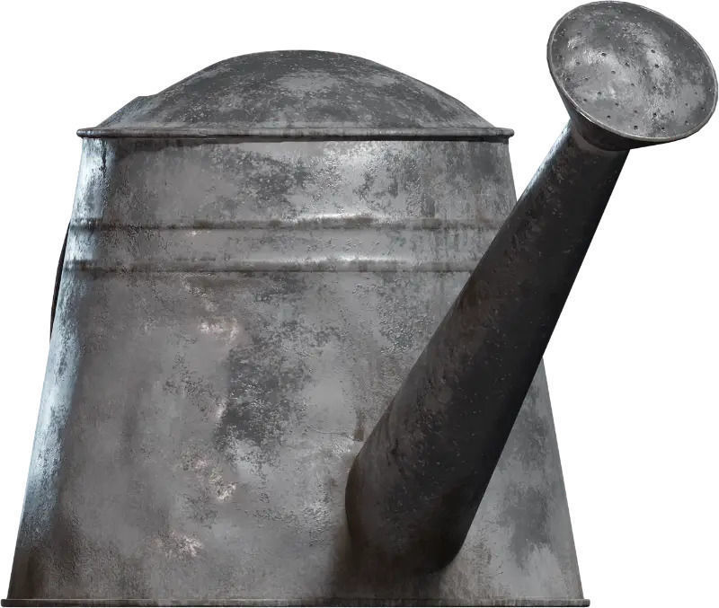 Metal Watering Can Realistic Garden and Outdoor Props Low-poly 3D model_2