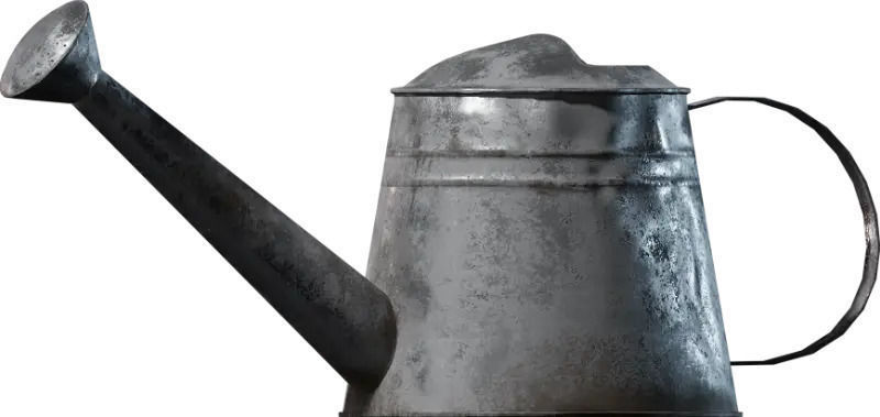 Metal Watering Can Realistic Garden and Outdoor Props Low-poly 3D model_3