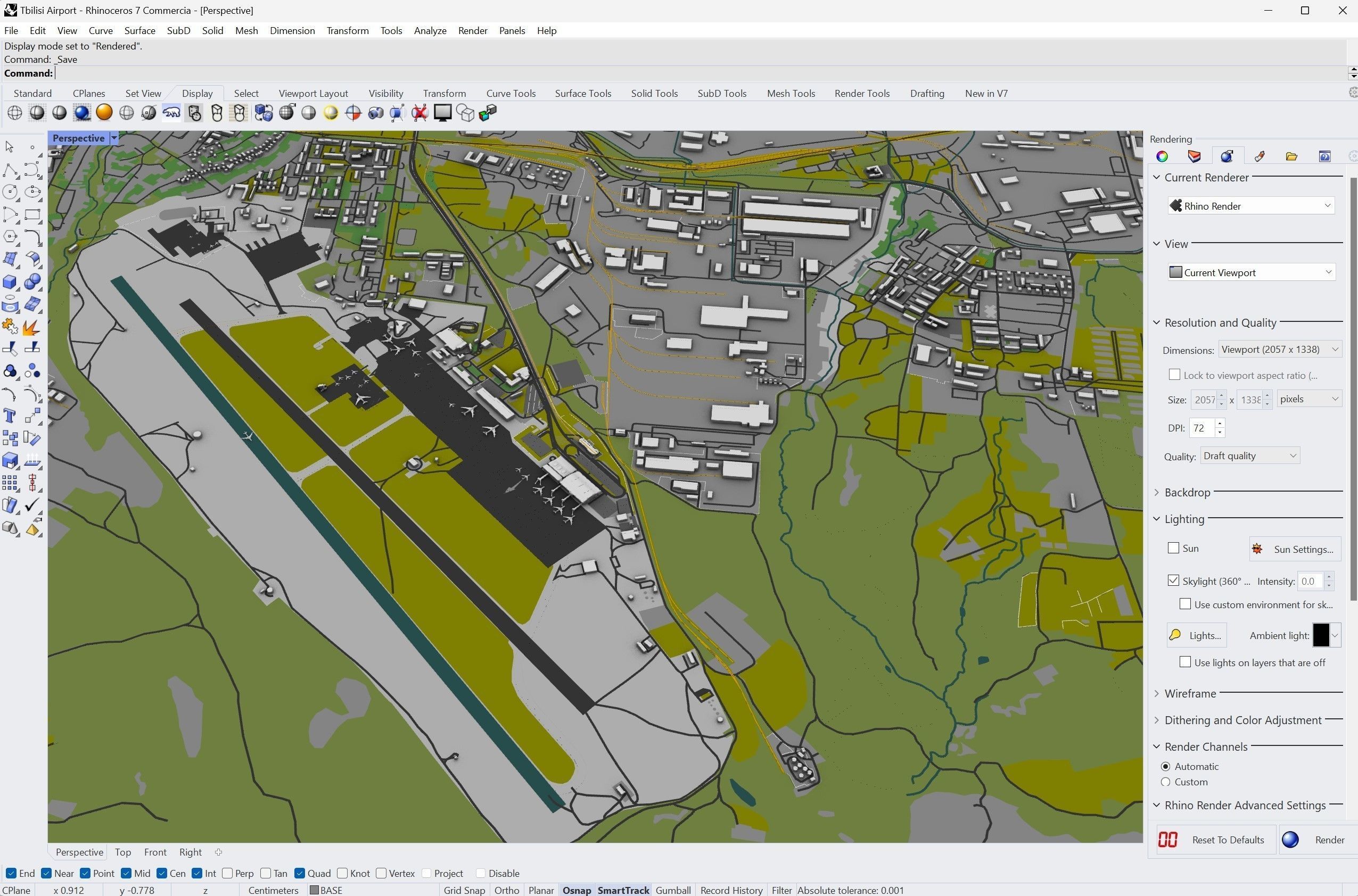 Tbilisi Airport 10km Low-poly 3D model_10