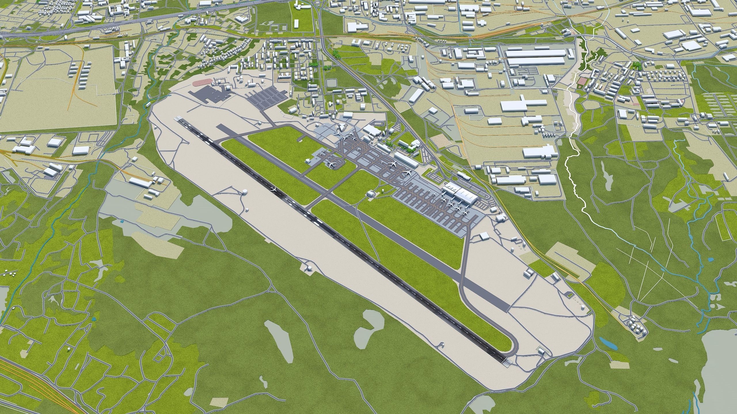 Tbilisi Airport 10km Low-poly 3D model_5