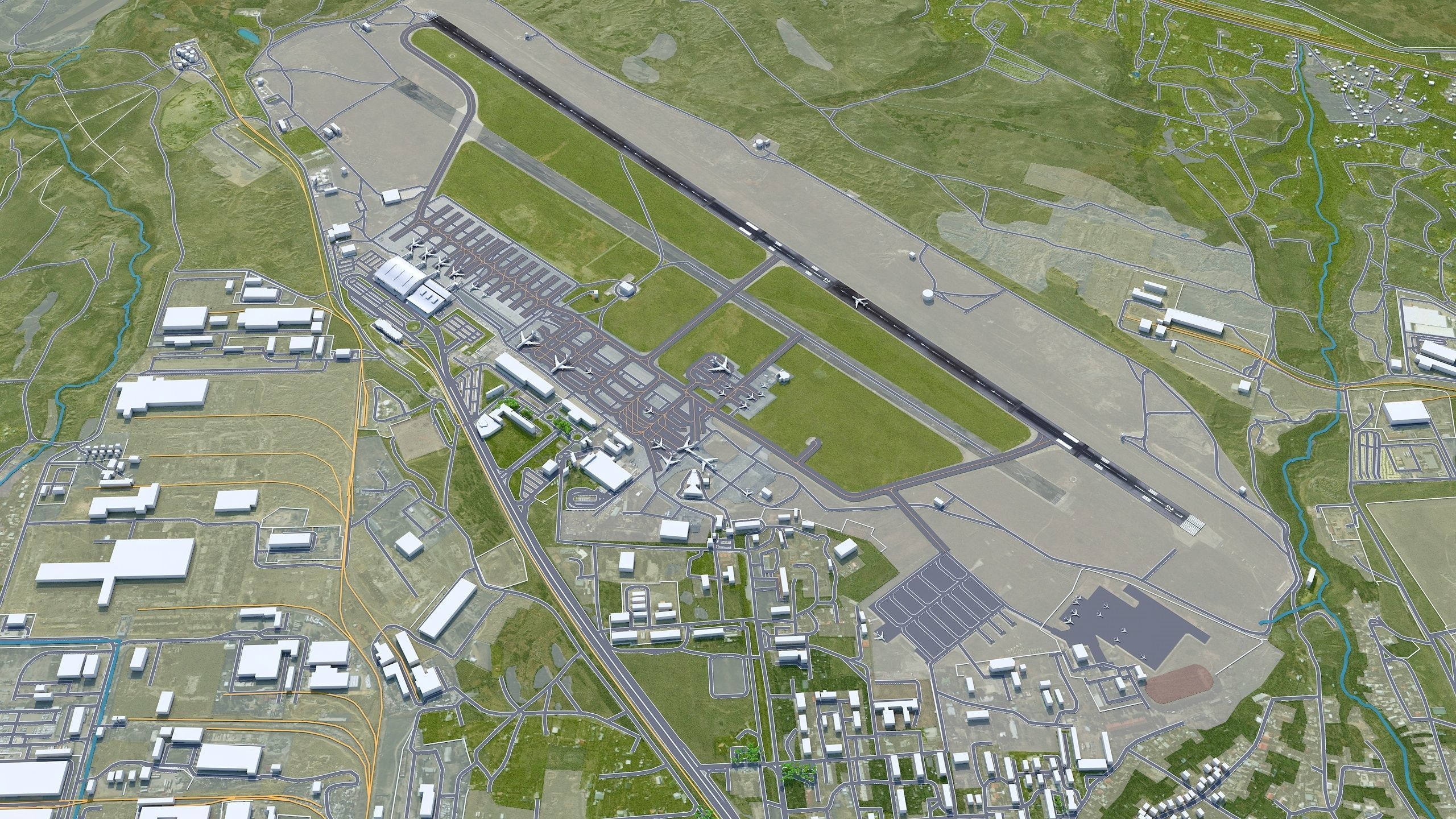 Tbilisi Airport 10km Low-poly 3D model_2