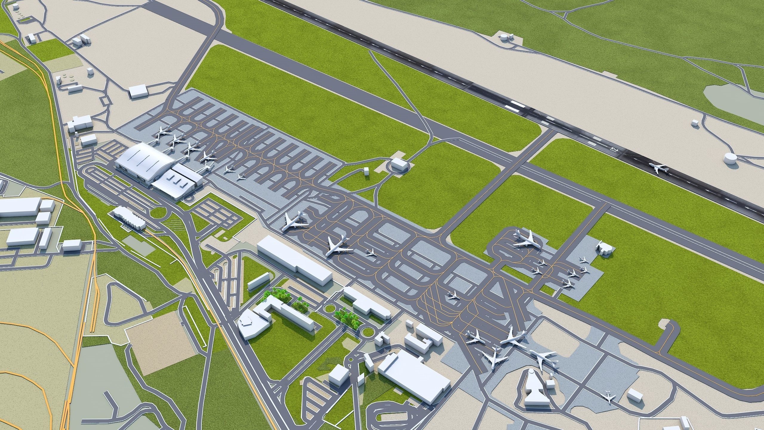 Tbilisi Airport 10km Low-poly 3D model_4