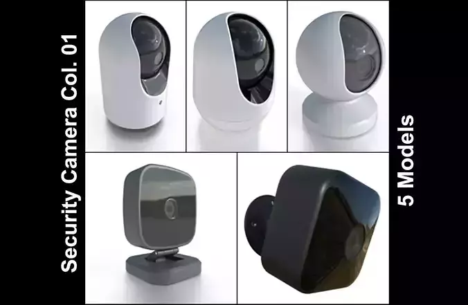 Security Camera - Col01 5 Models 3D Model Collection