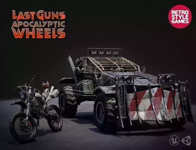 Last Guns - Apocalyptic Buggy and Motorbike Pack Low-poly 3D model