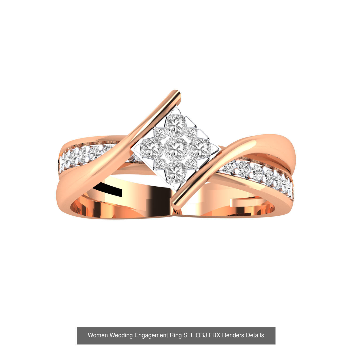 176 Women Ring STL OBJ FBX Renders Details Collection _90