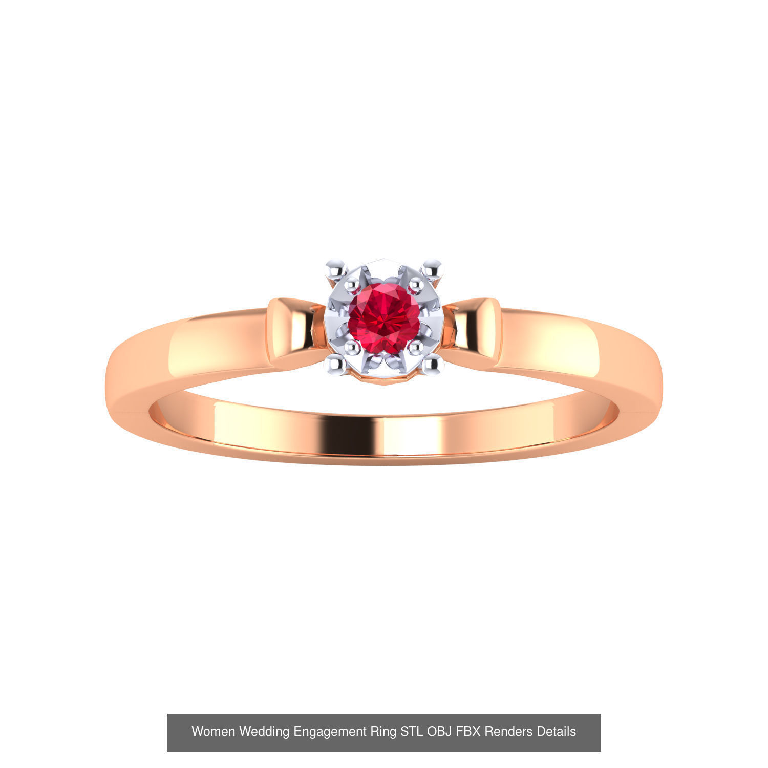 176 Women Ring STL OBJ FBX Renders Details Collection _59