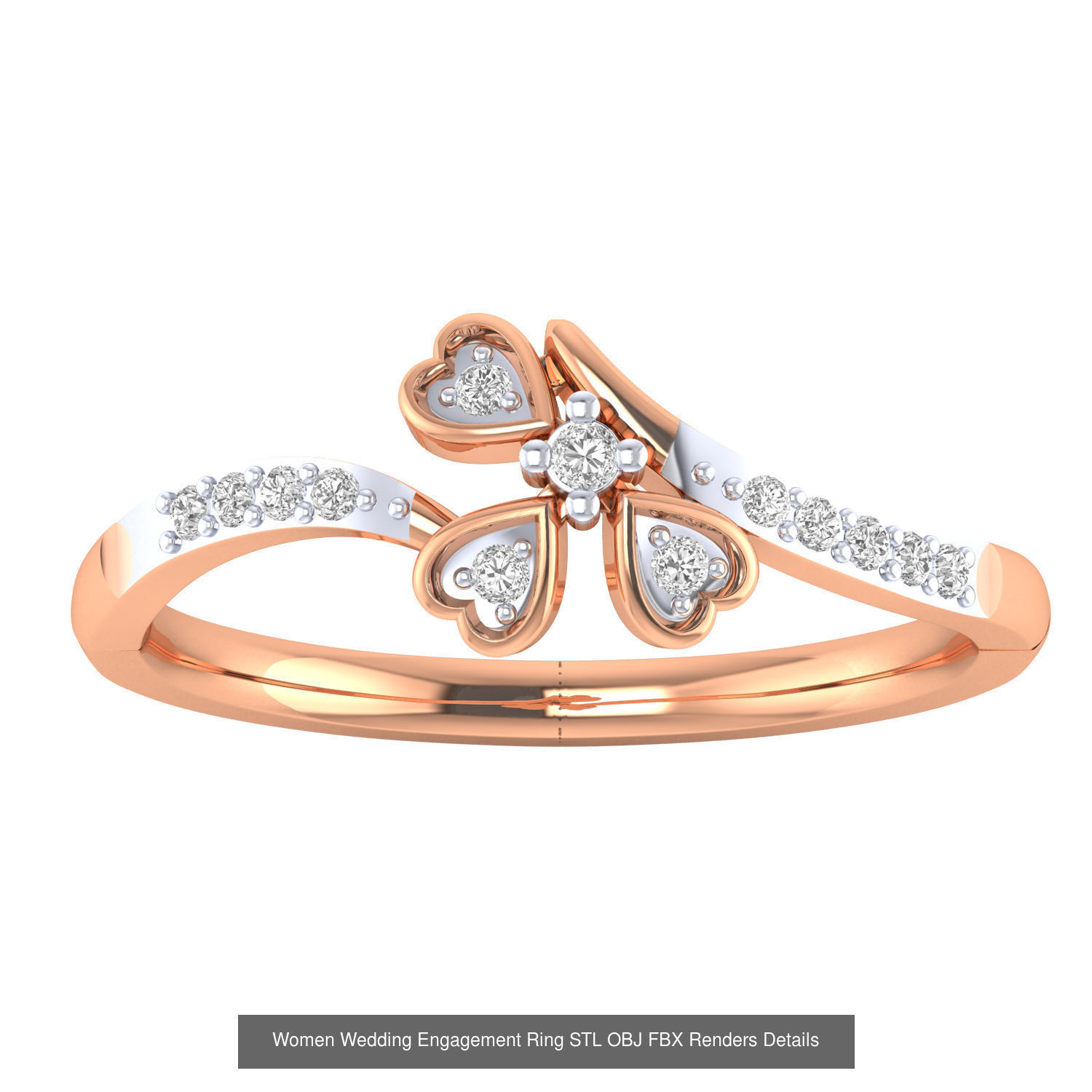 176 Women Ring STL OBJ FBX Renders Details Collection _47
