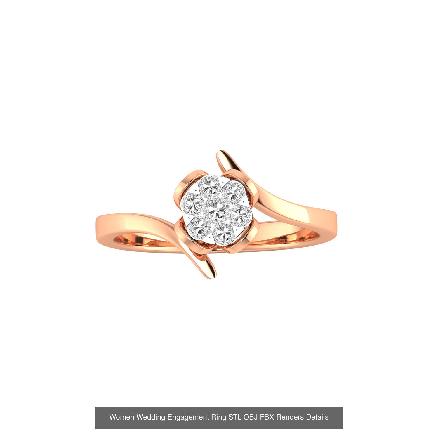 176 Women Ring STL OBJ FBX Renders Details Collection _75