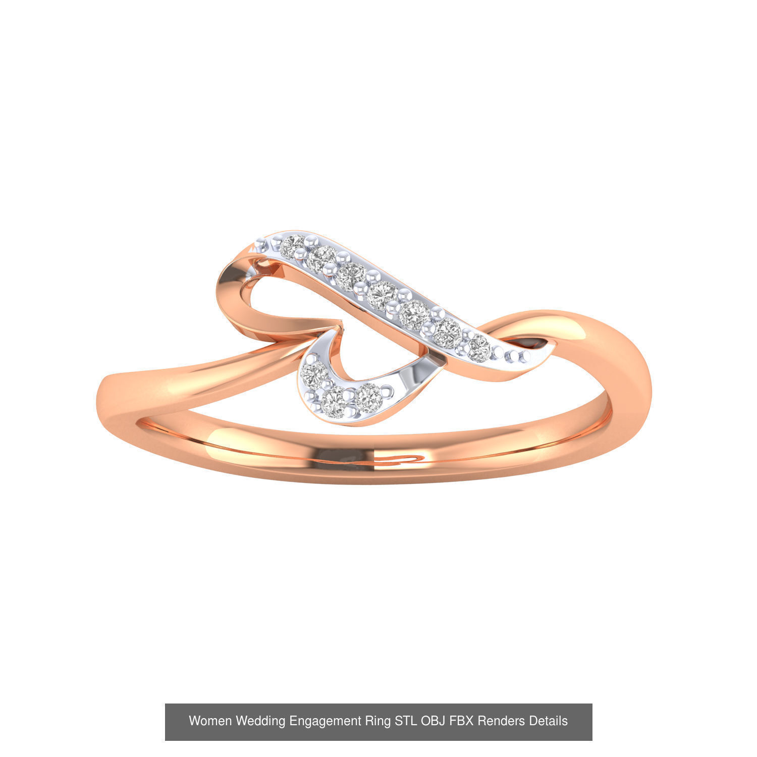 176 Women Ring STL OBJ FBX Renders Details Collection _121