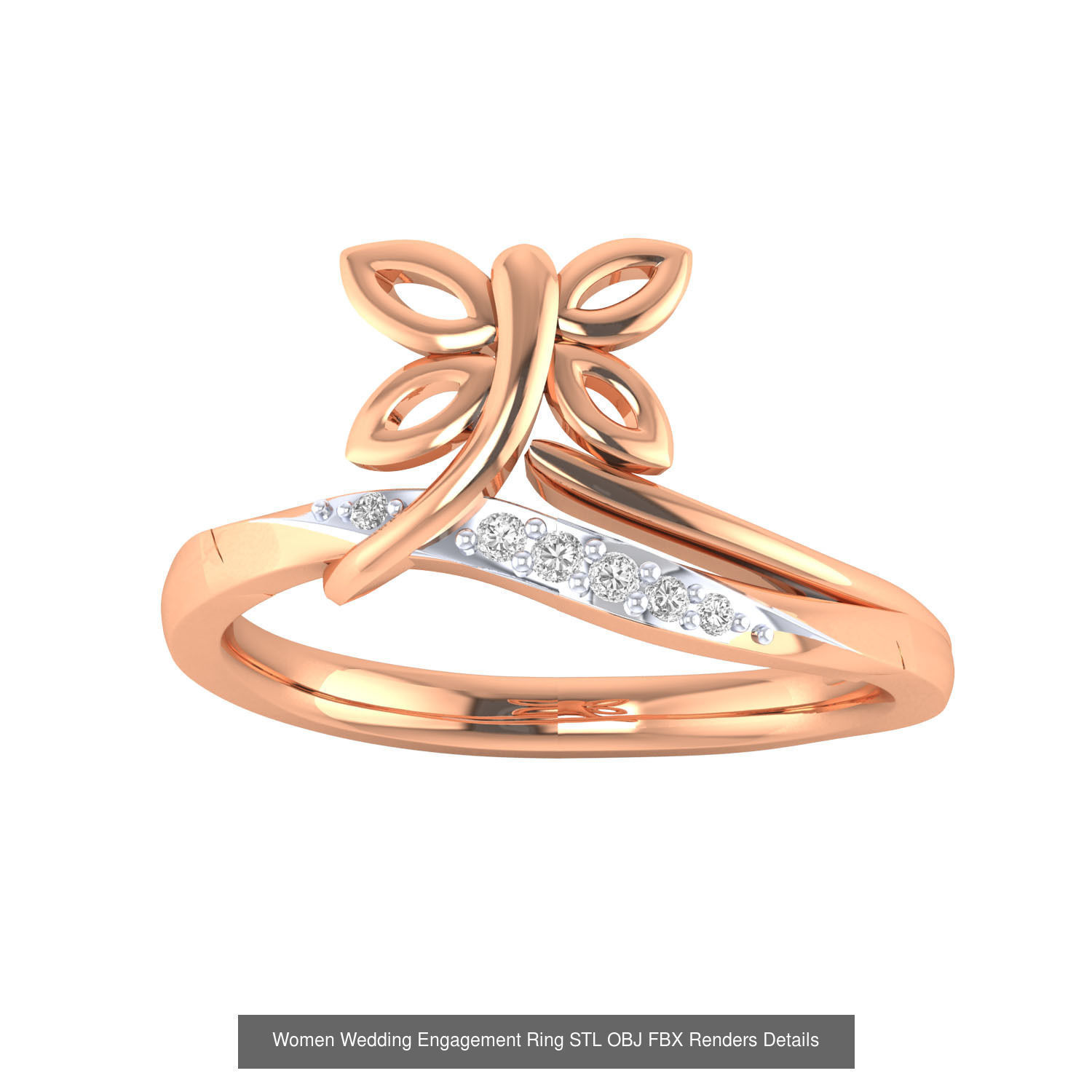176 Women Ring STL OBJ FBX Renders Details Collection _166