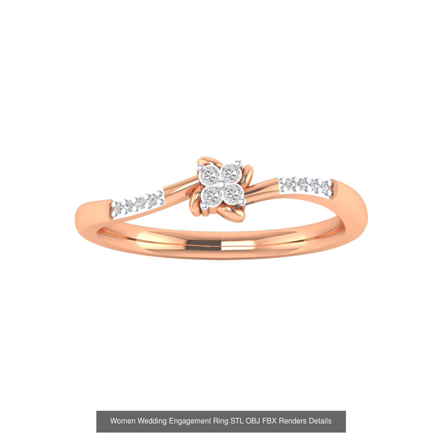 176 Women Ring STL OBJ FBX Renders Details Collection _169