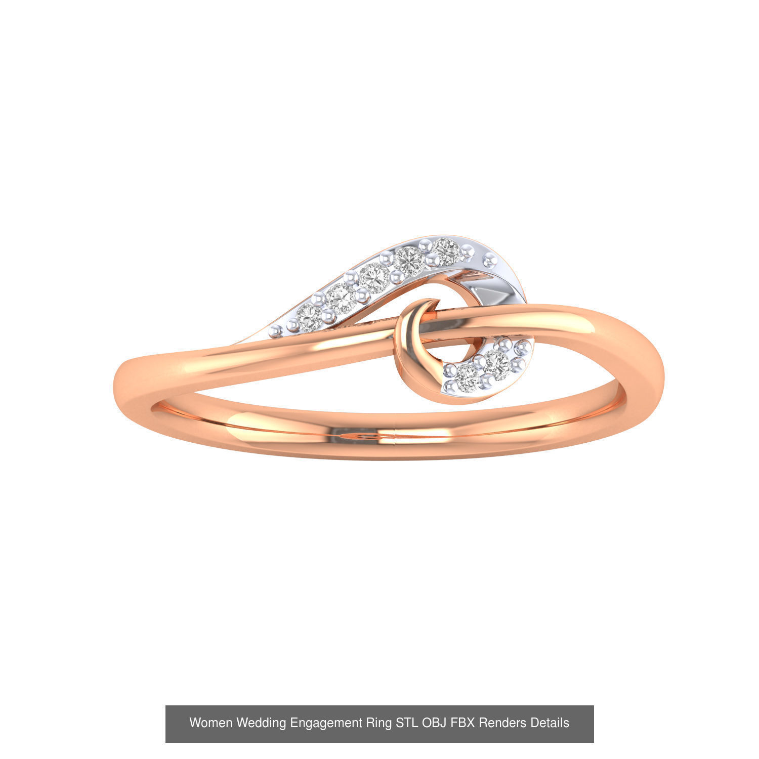176 Women Ring STL OBJ FBX Renders Details Collection _66