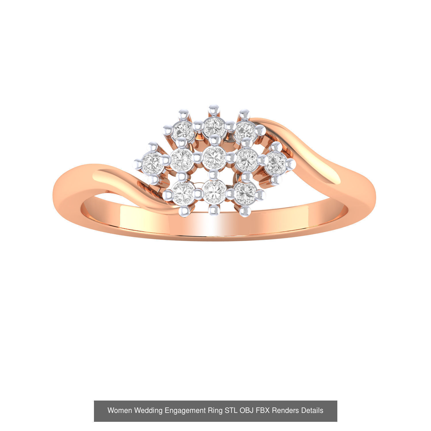 176 Women Ring STL OBJ FBX Renders Details Collection _52