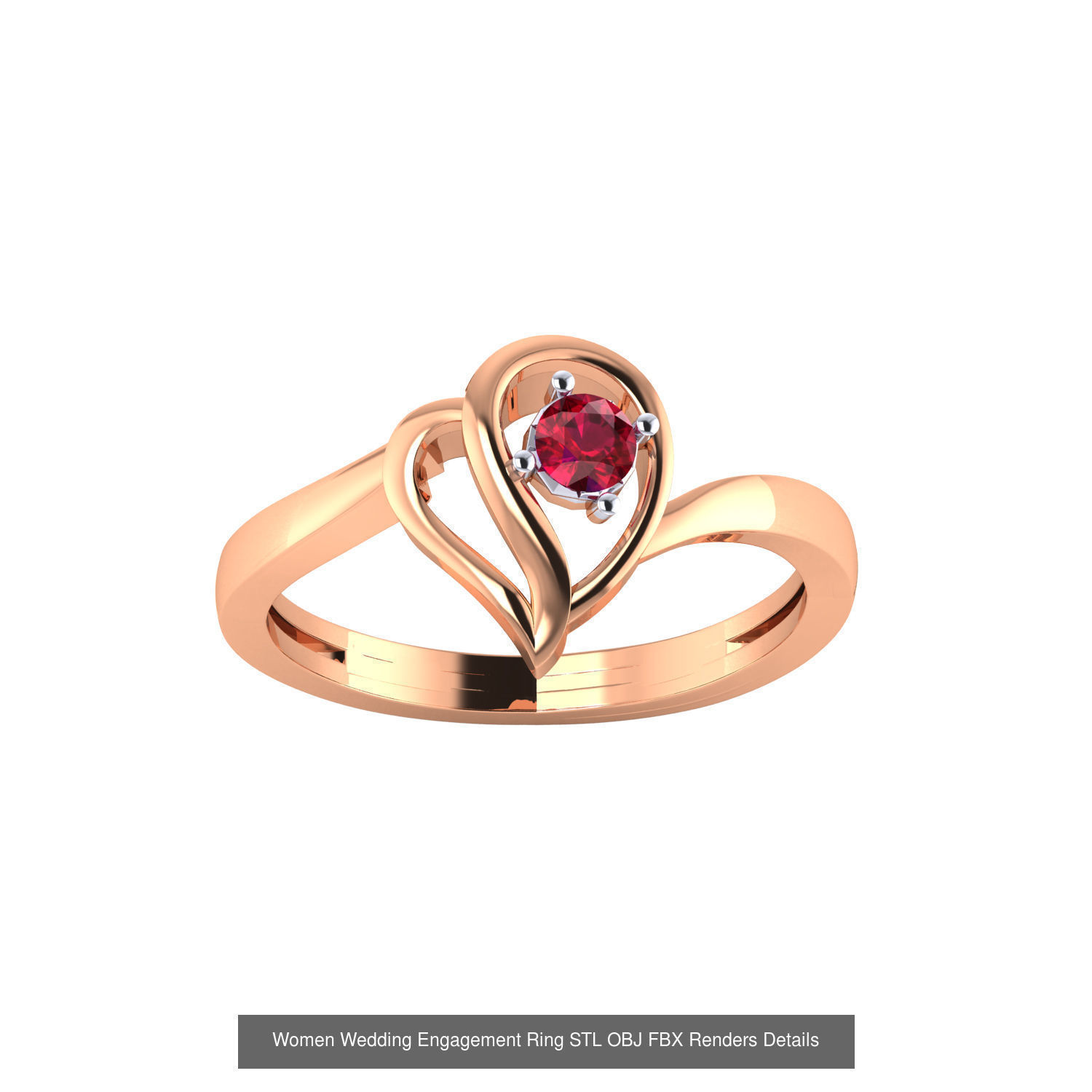 176 Women Ring STL OBJ FBX Renders Details Collection _61