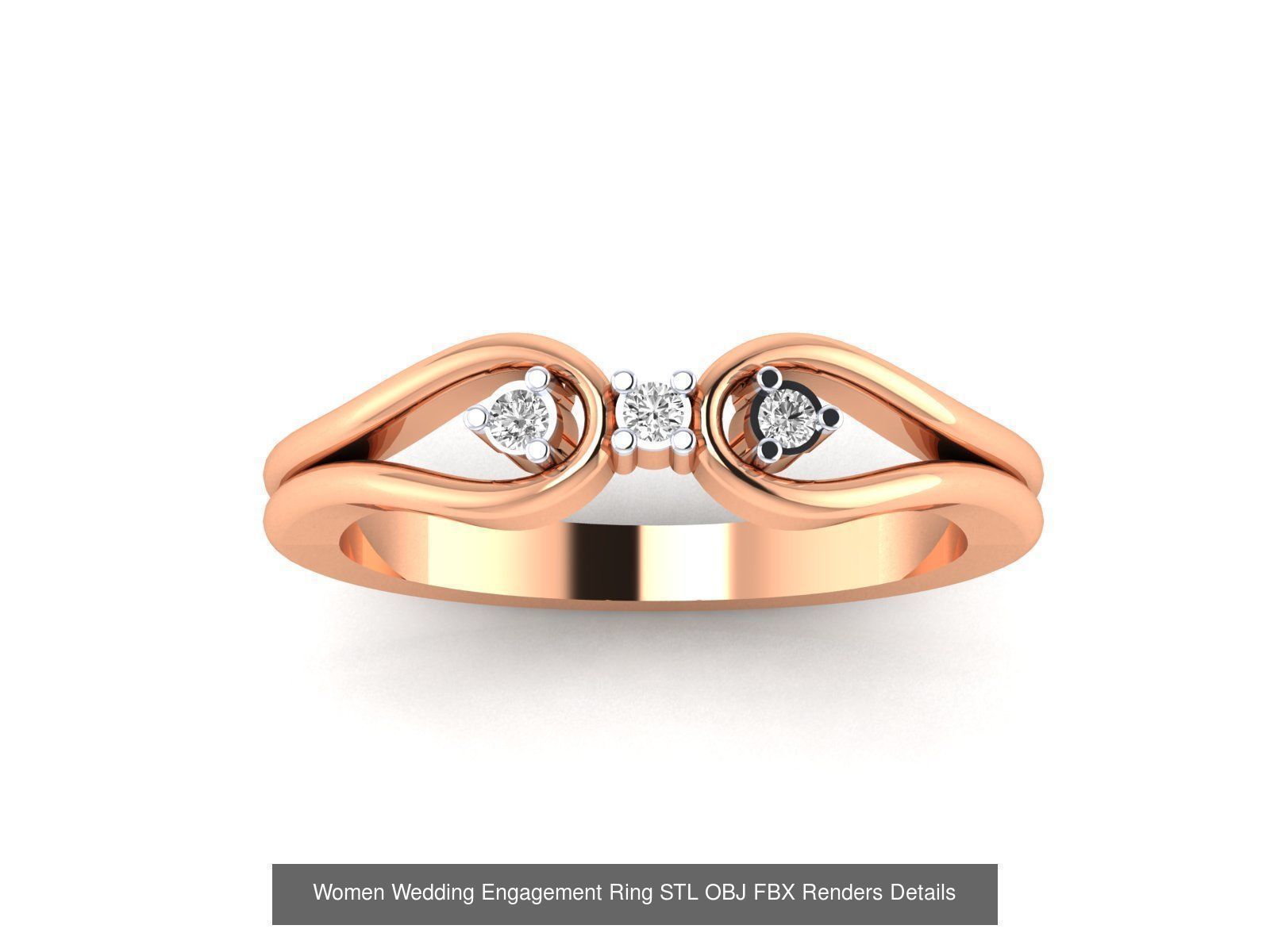 176 Women Ring STL OBJ FBX Renders Details Collection _98