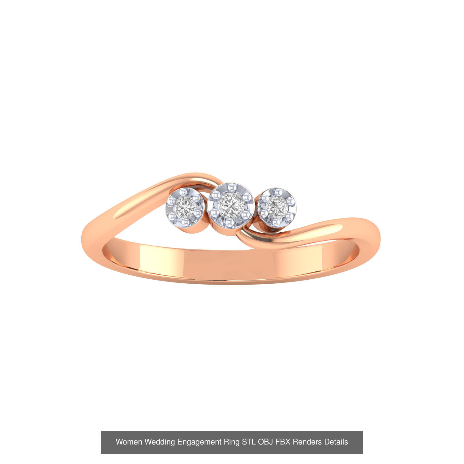 176 Women Ring STL OBJ FBX Renders Details Collection _154