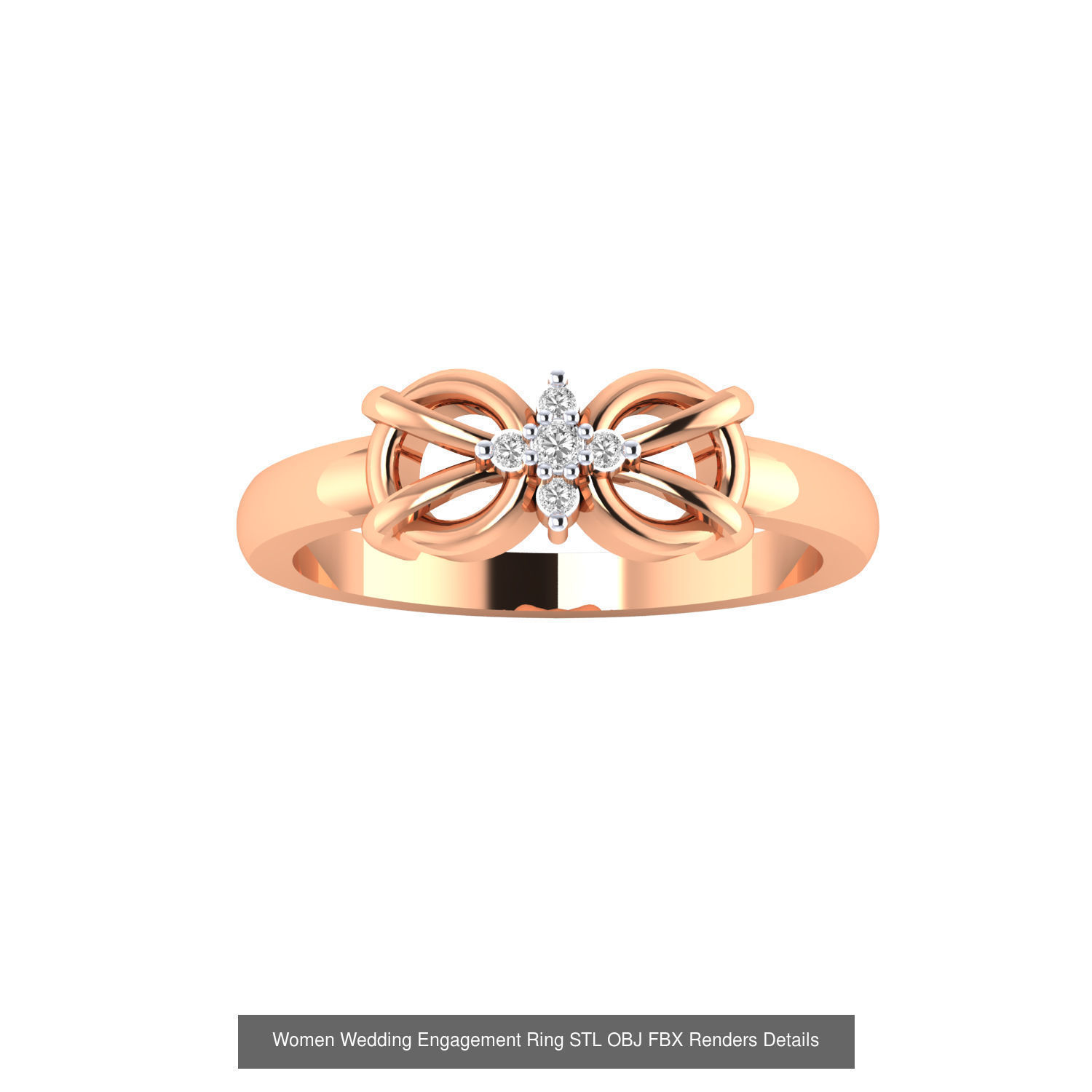 176 Women Ring STL OBJ FBX Renders Details Collection _64
