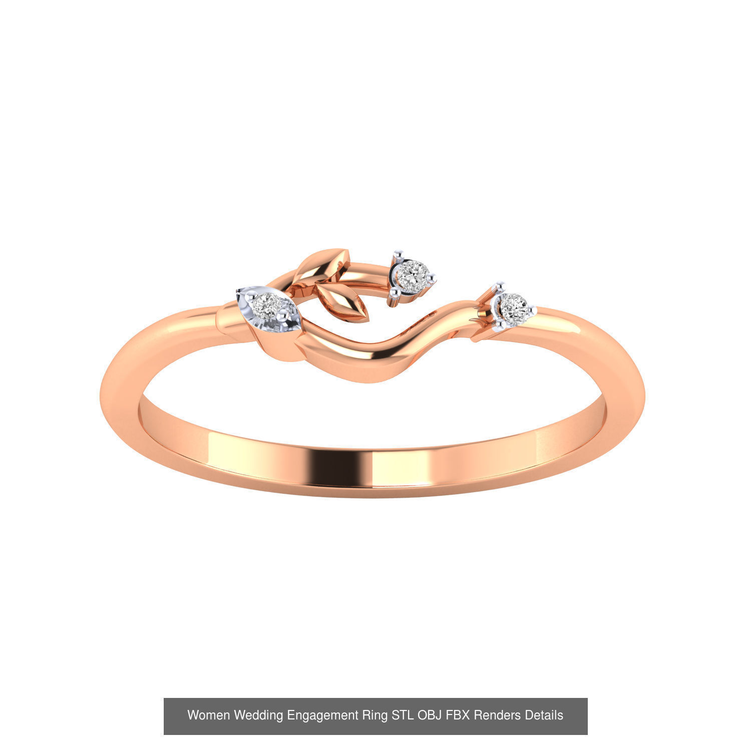 176 Women Ring STL OBJ FBX Renders Details Collection _69