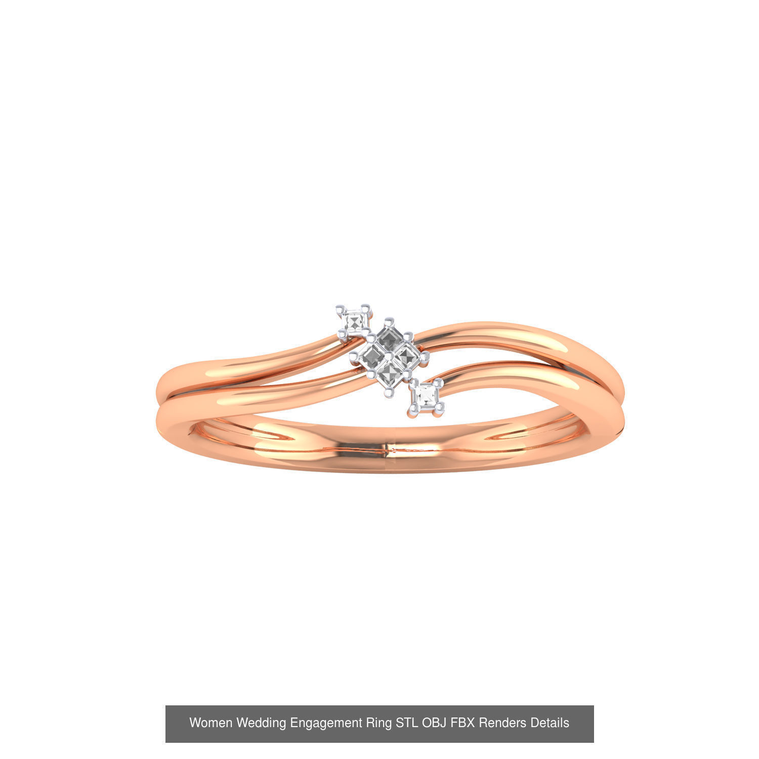 176 Women Ring STL OBJ FBX Renders Details Collection _111