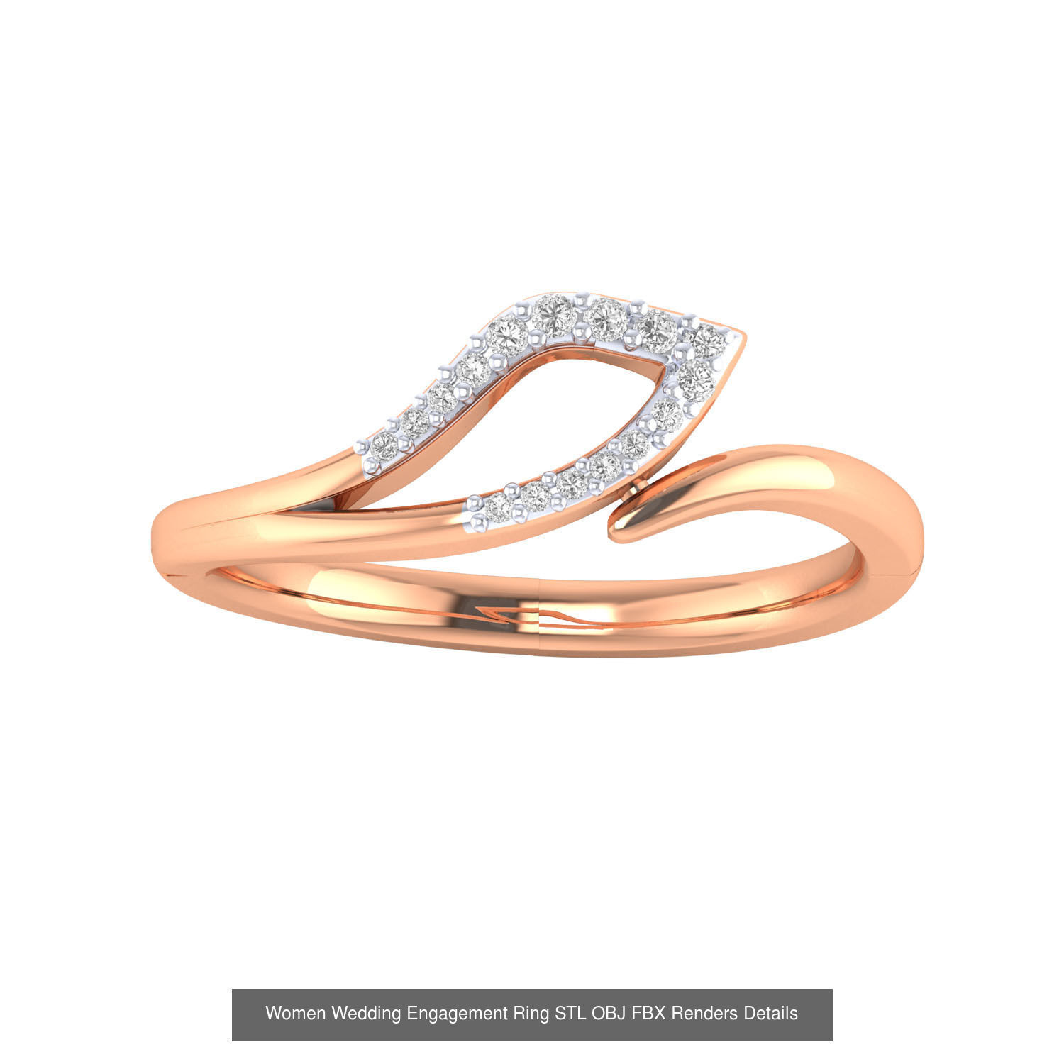 176 Women Ring STL OBJ FBX Renders Details Collection _167