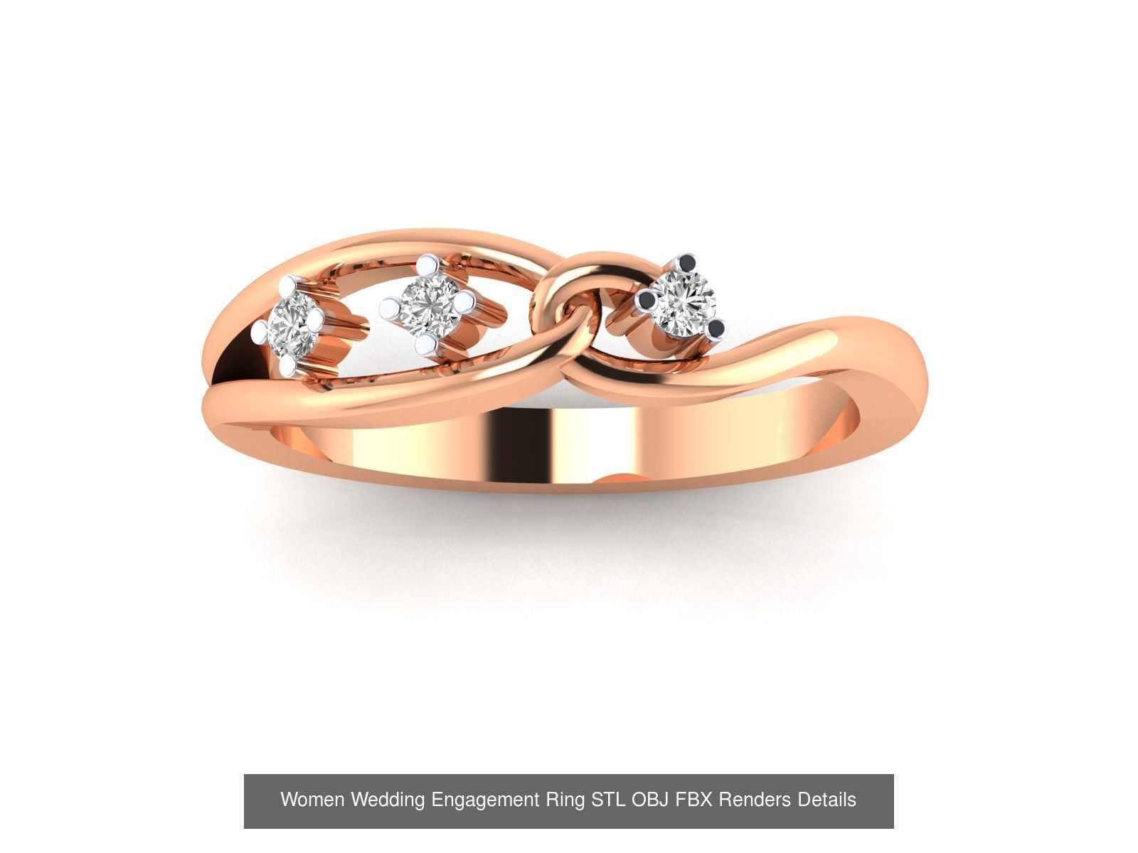 176 Women Ring STL OBJ FBX Renders Details Collection _97