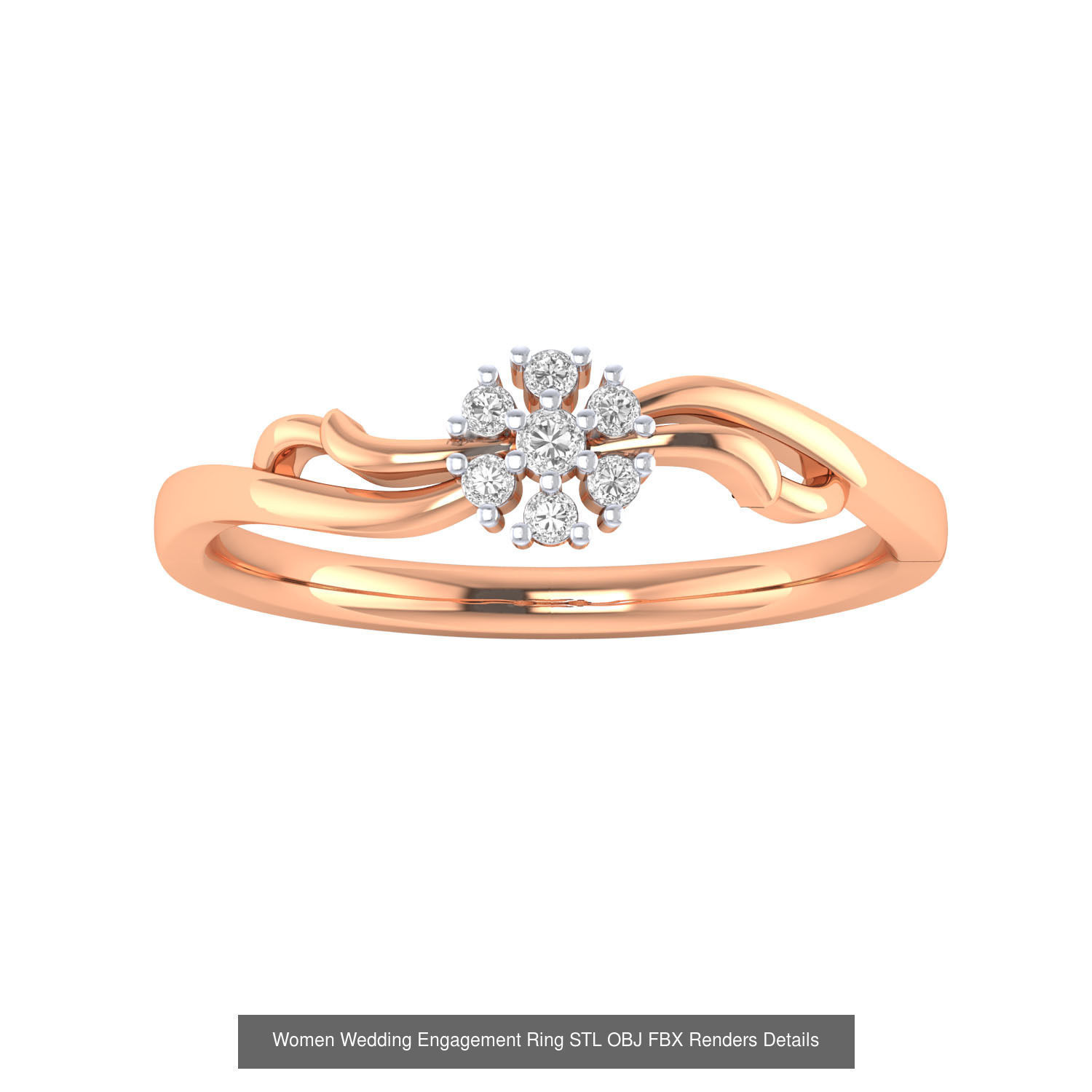 176 Women Ring STL OBJ FBX Renders Details Collection _189