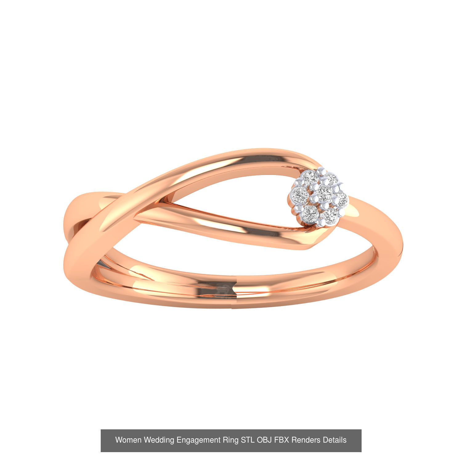 176 Women Ring STL OBJ FBX Renders Details Collection _160