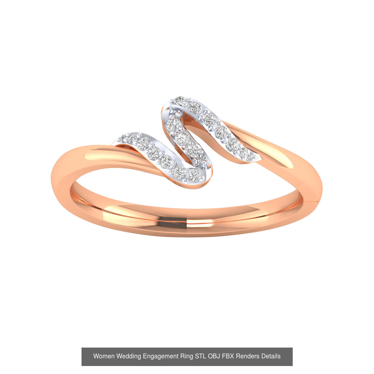 176 Women Ring STL OBJ FBX Renders Details Collection _195