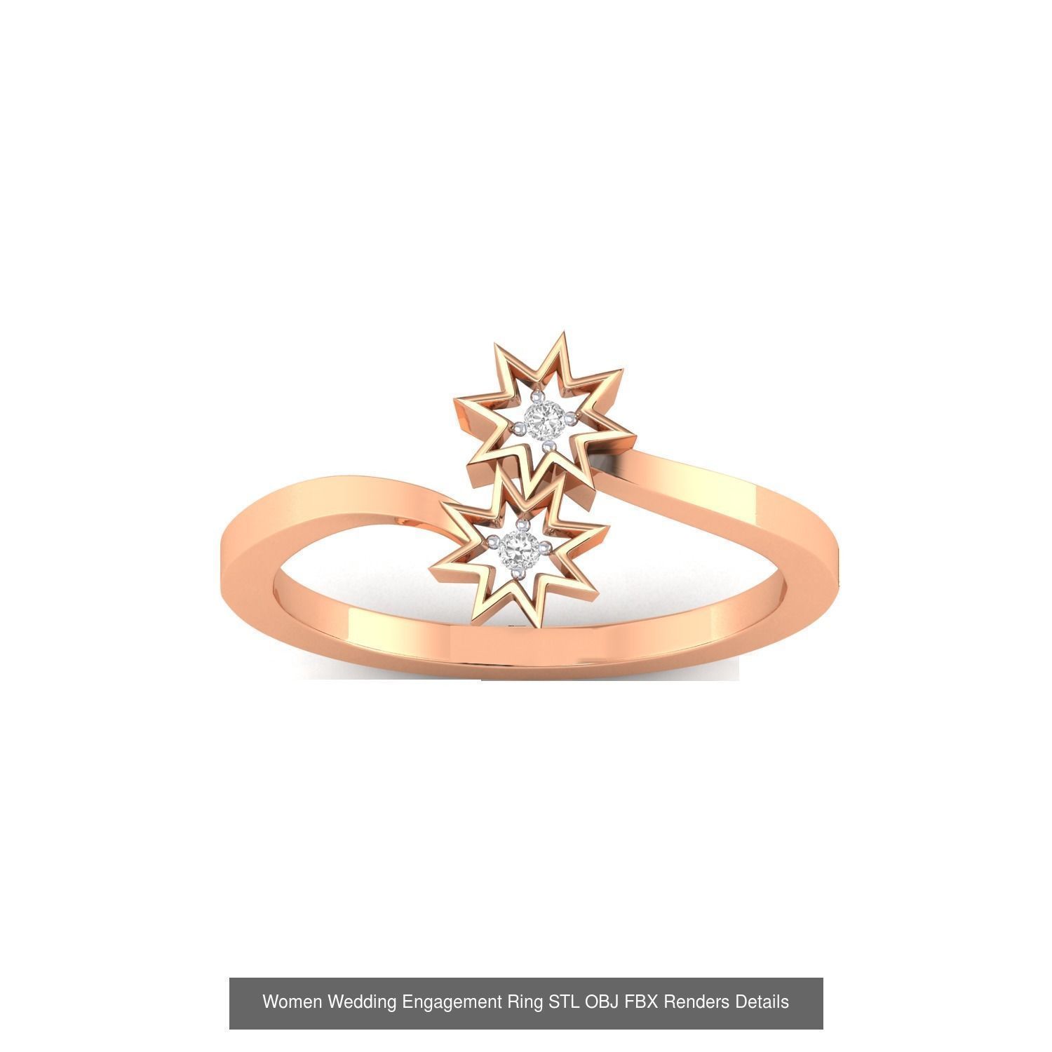 176 Women Ring STL OBJ FBX Renders Details Collection _24