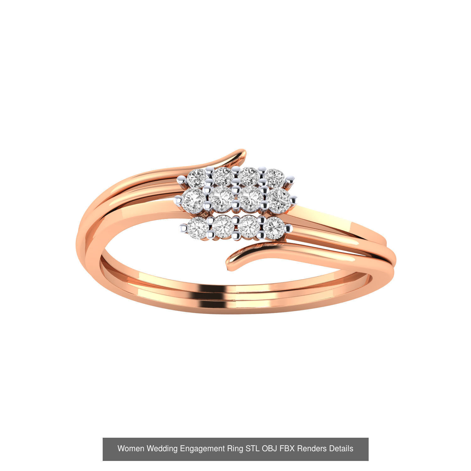 176 Women Ring STL OBJ FBX Renders Details Collection _88