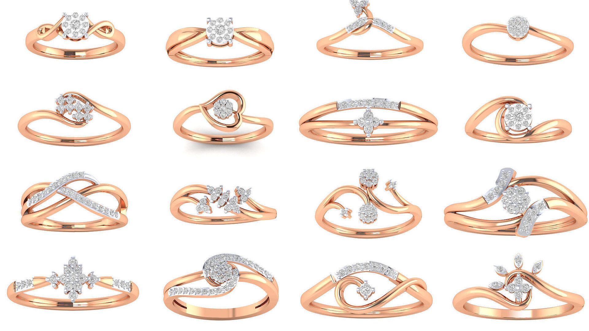 176 Women Ring STL OBJ FBX Renders Details Collection _13