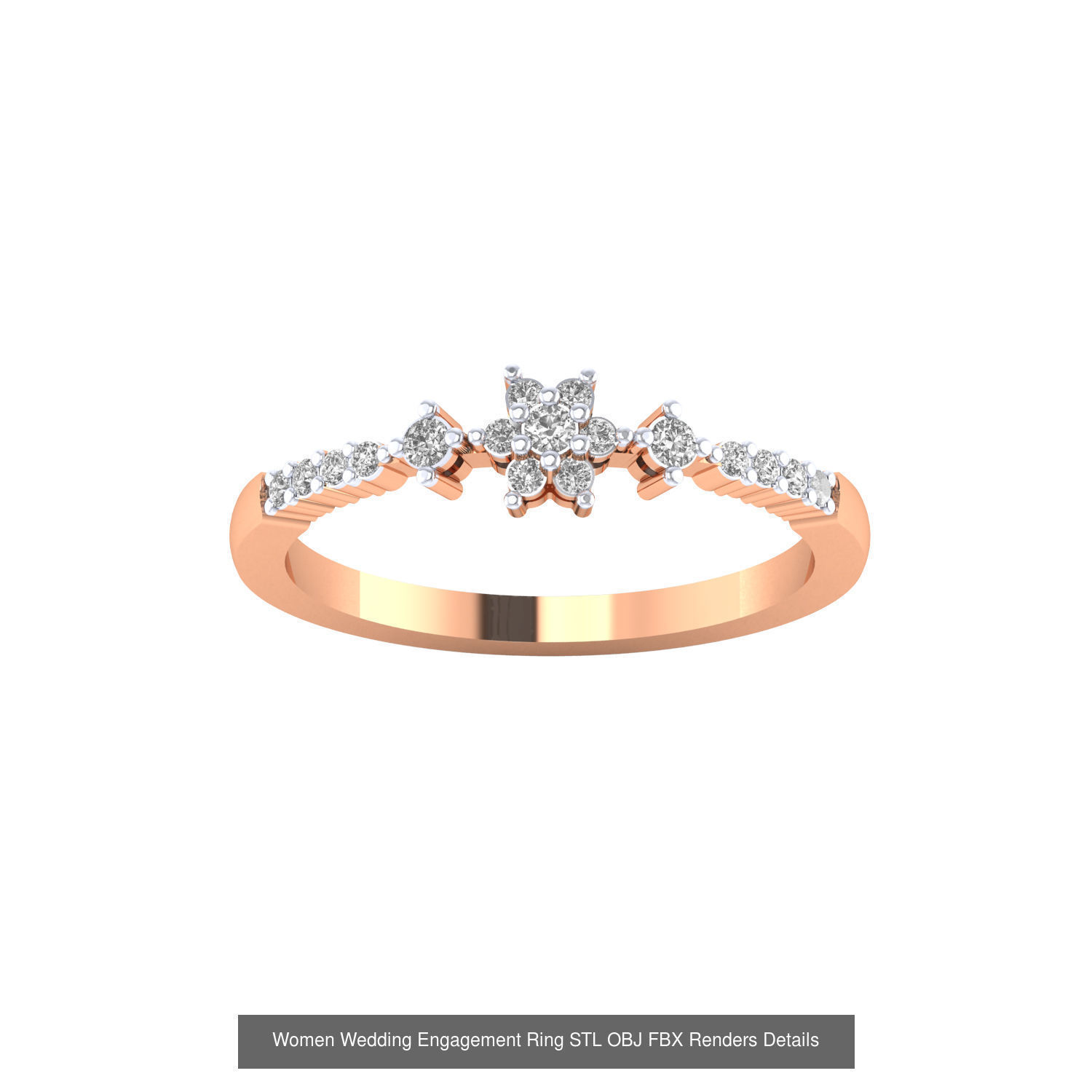 176 Women Ring STL OBJ FBX Renders Details Collection _107