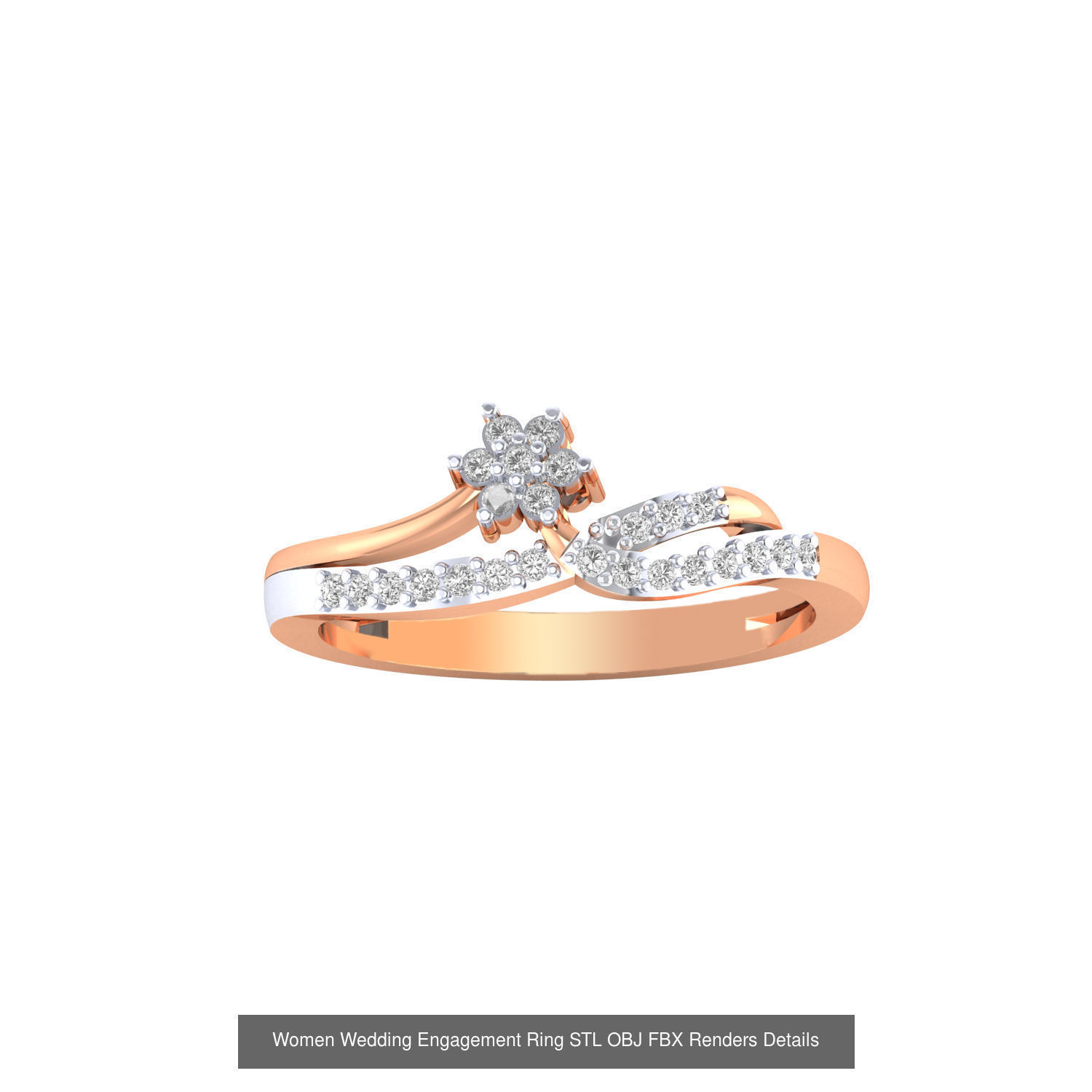 176 Women Ring STL OBJ FBX Renders Details Collection _109