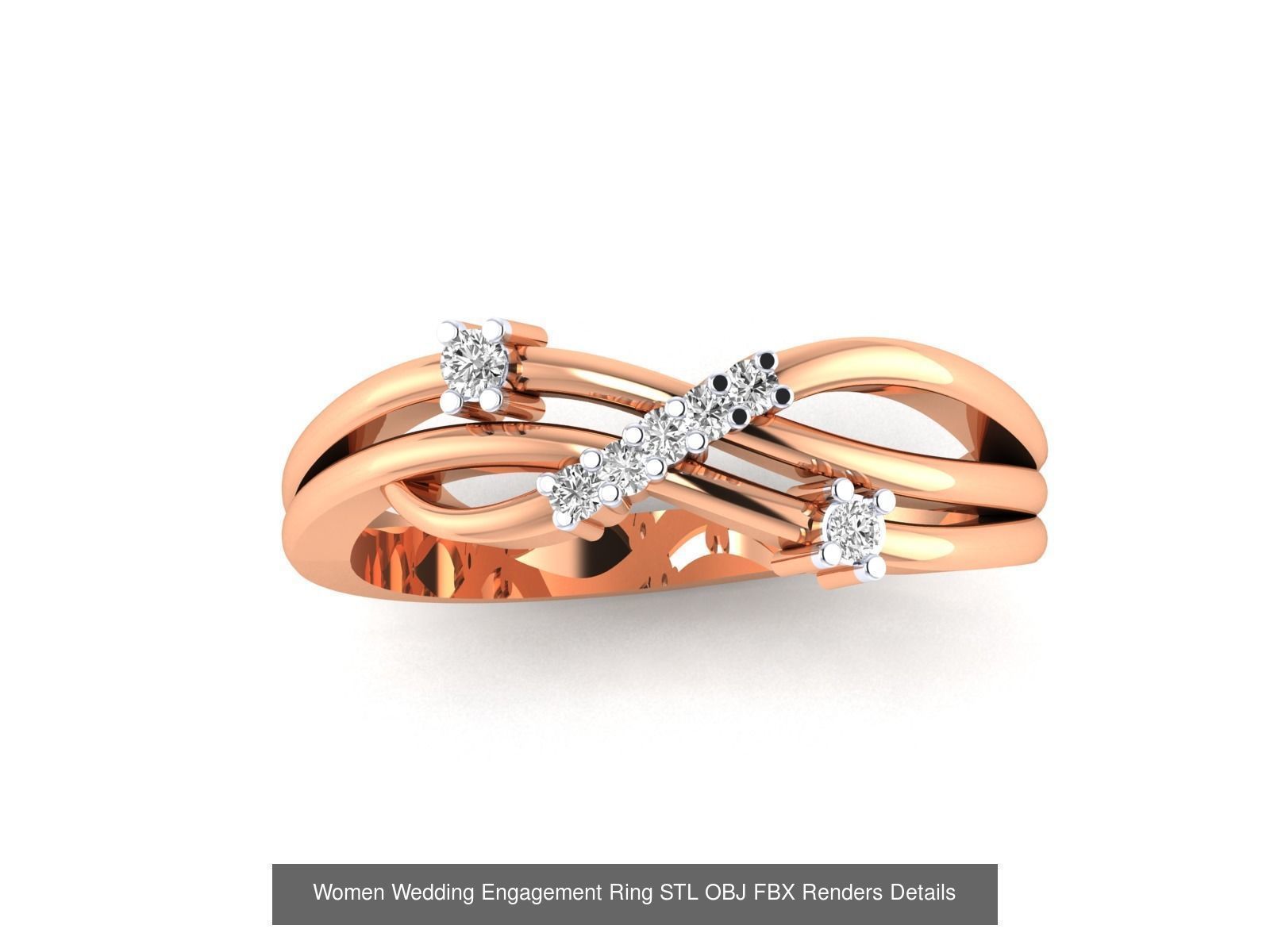 176 Women Ring STL OBJ FBX Renders Details Collection _99