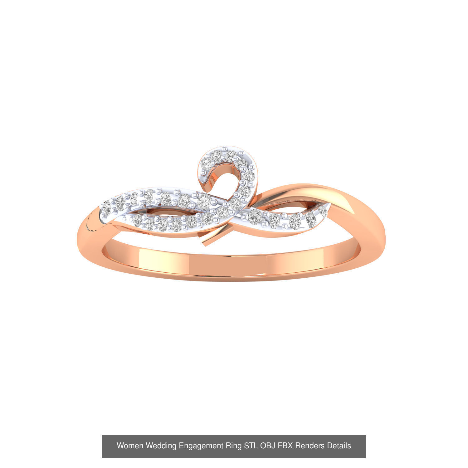 176 Women Ring STL OBJ FBX Renders Details Collection _41