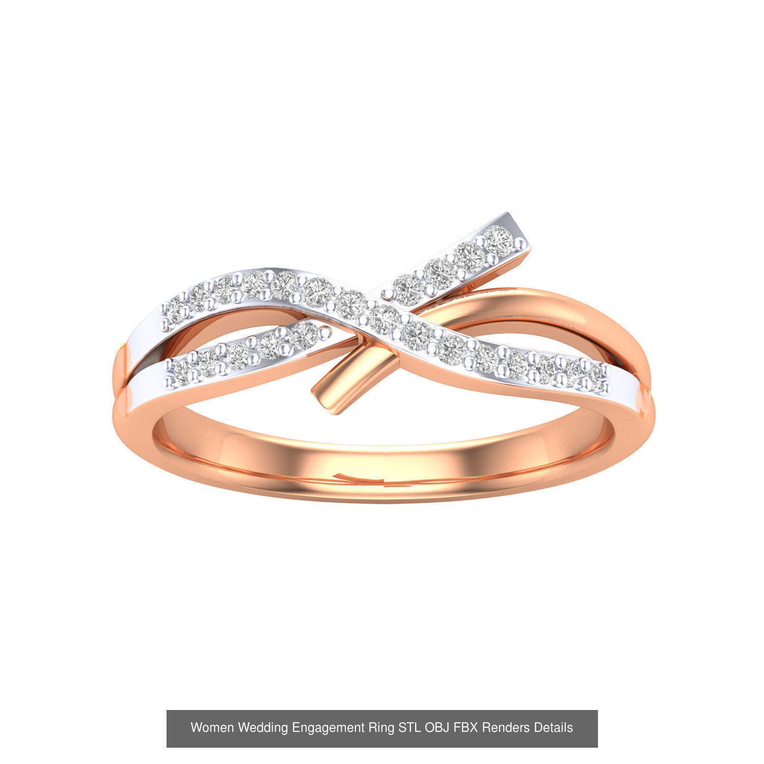 176 Women Ring STL OBJ FBX Renders Details Collection _129