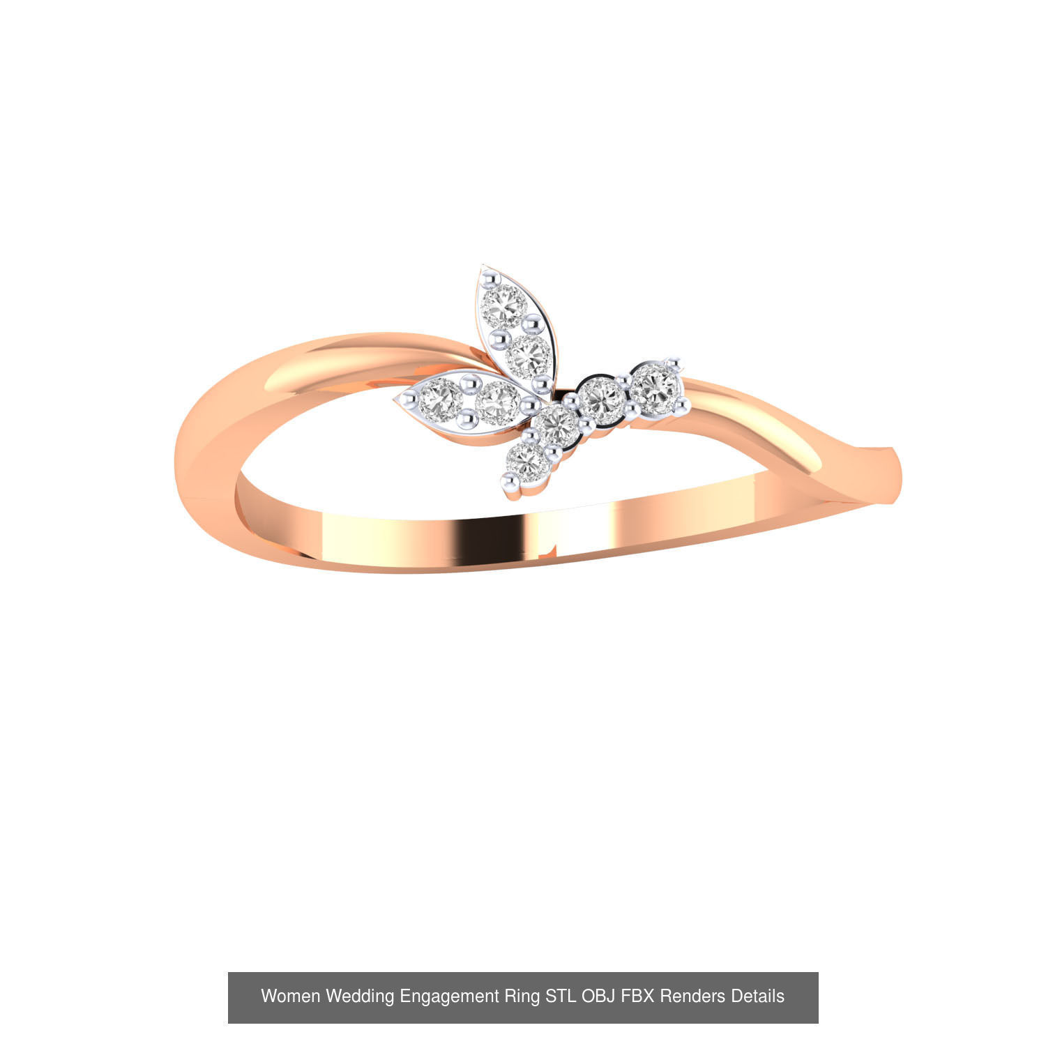176 Women Ring STL OBJ FBX Renders Details Collection _81