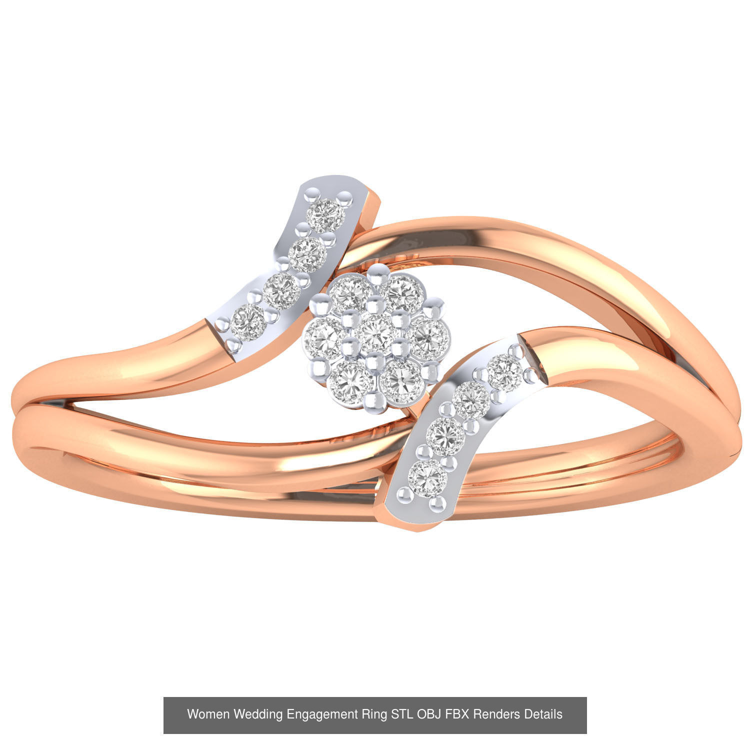 176 Women Ring STL OBJ FBX Renders Details Collection _144