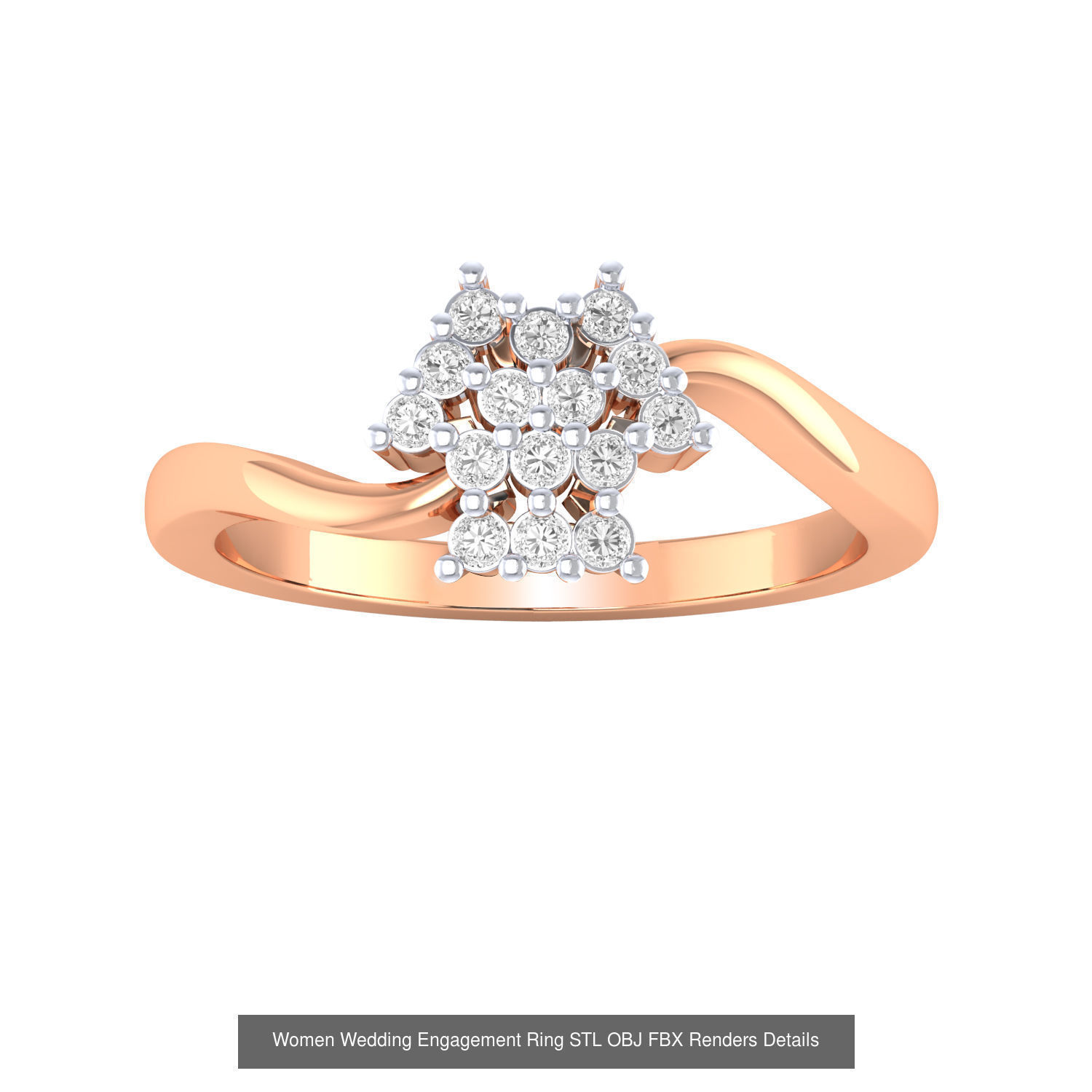 176 Women Ring STL OBJ FBX Renders Details Collection _50