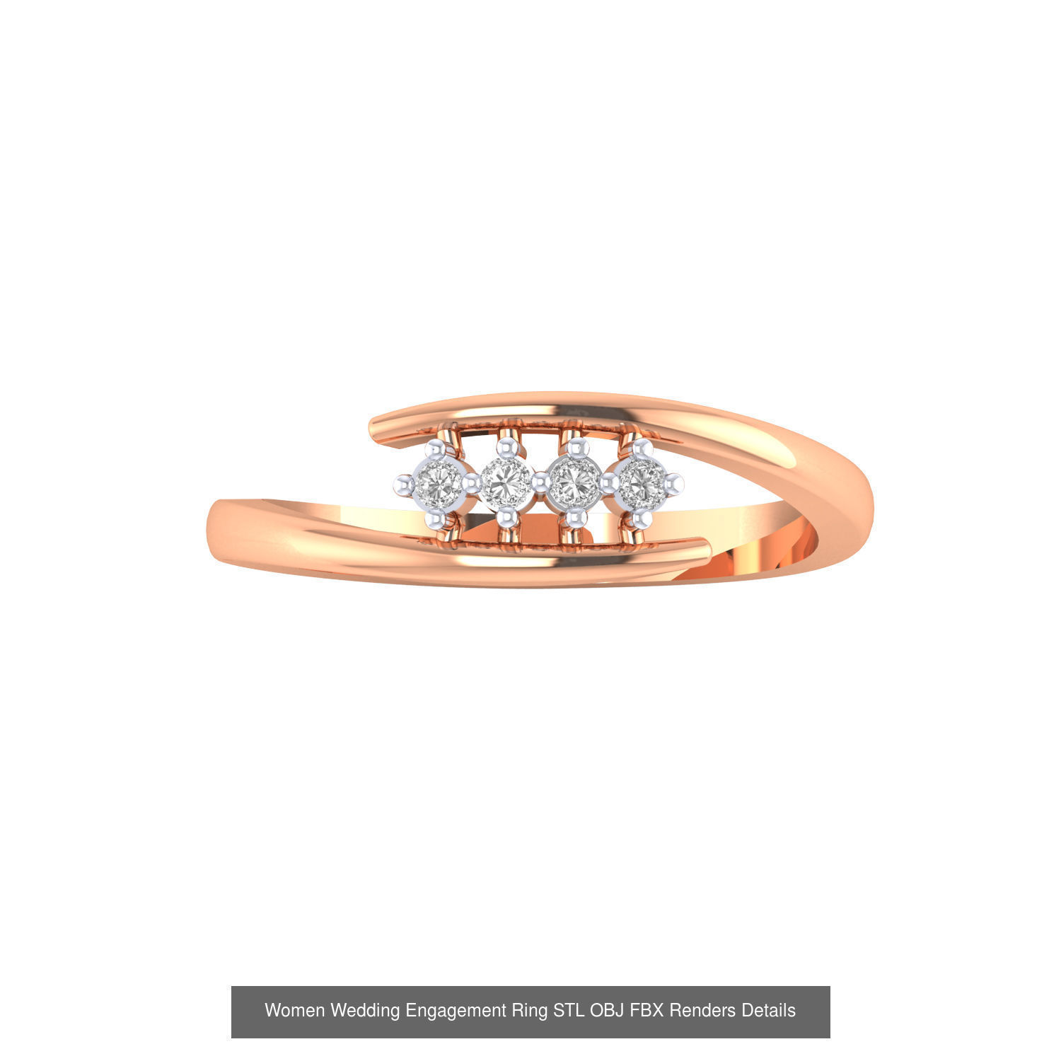 176 Women Ring STL OBJ FBX Renders Details Collection _104