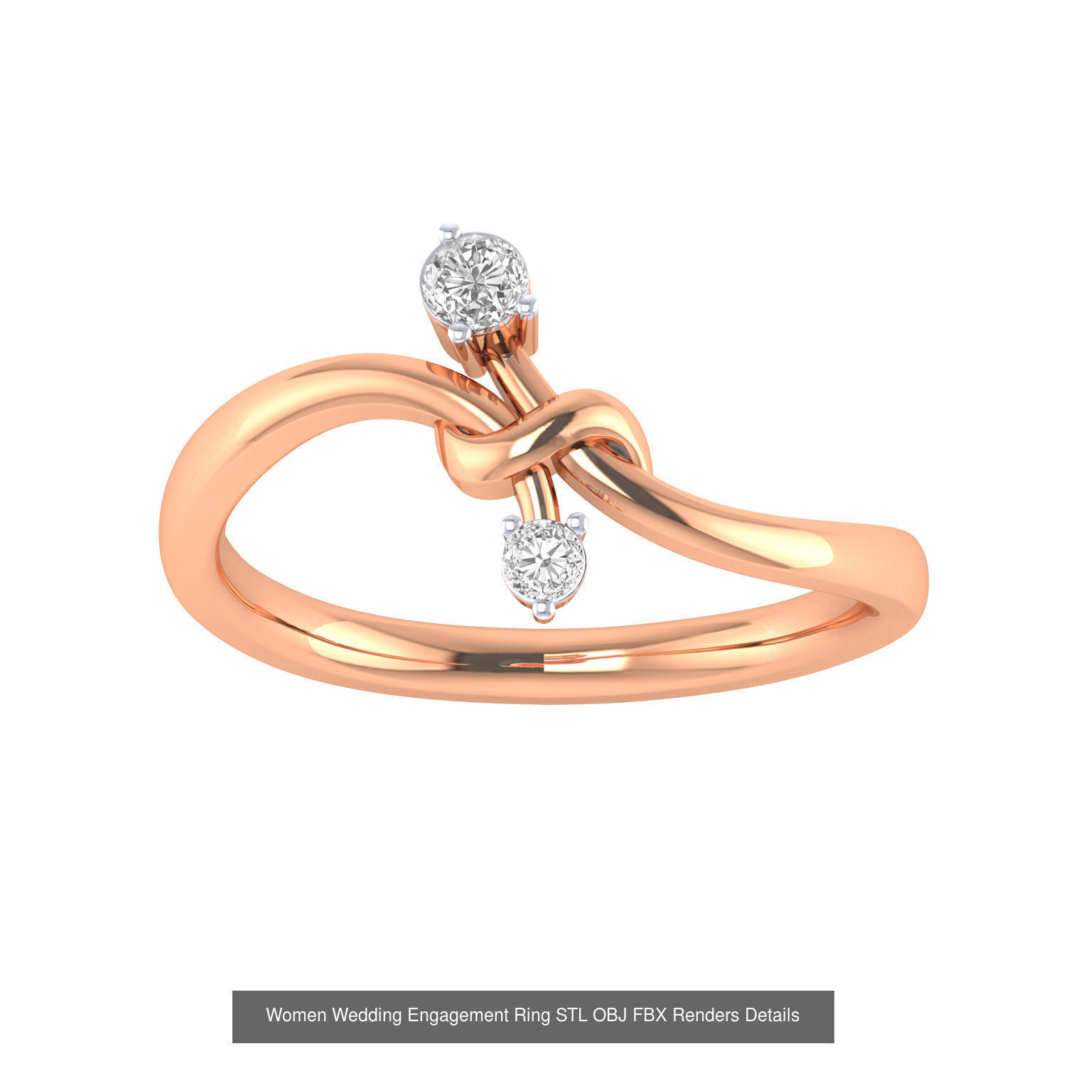 176 Women Ring STL OBJ FBX Renders Details Collection _128