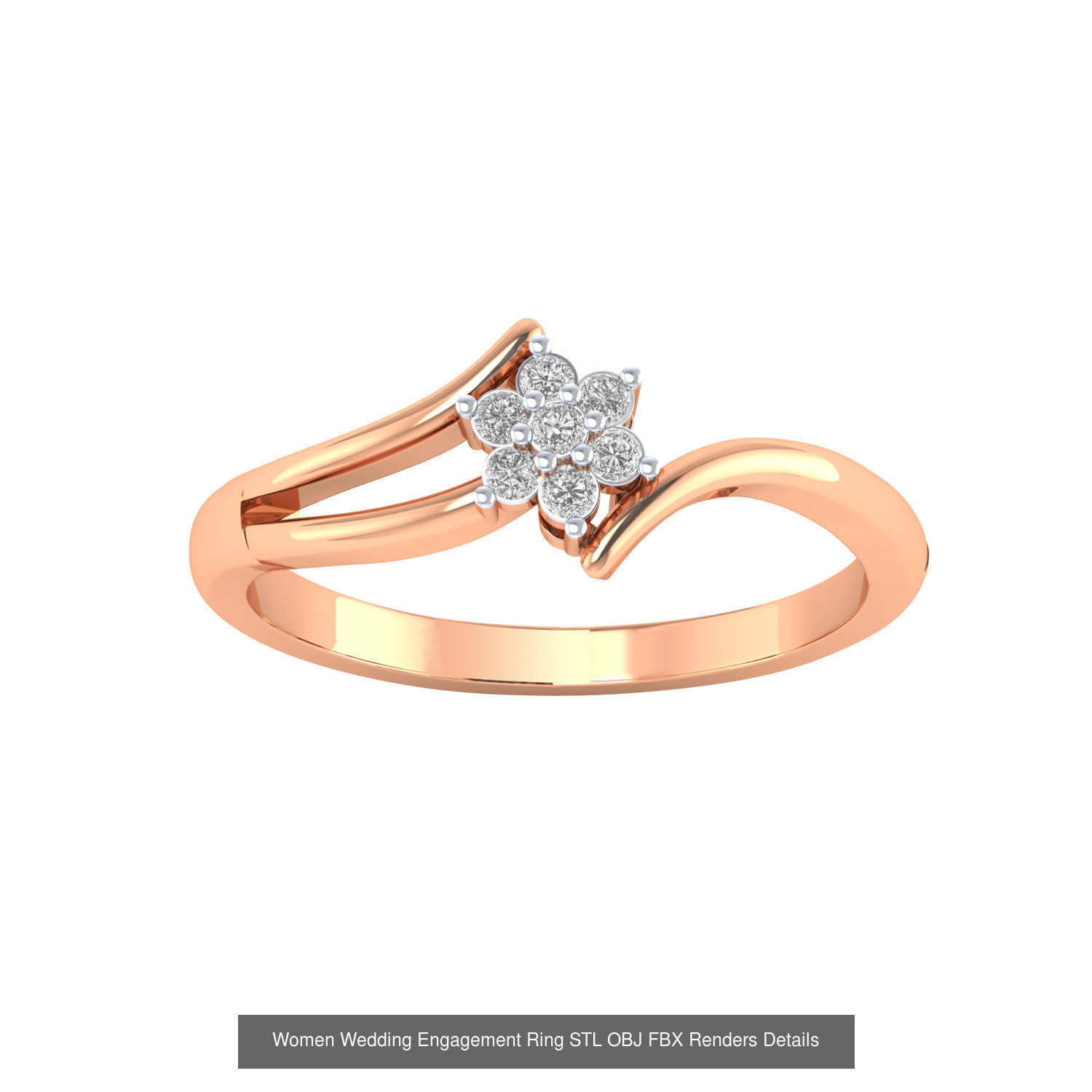 176 Women Ring STL OBJ FBX Renders Details Collection _58