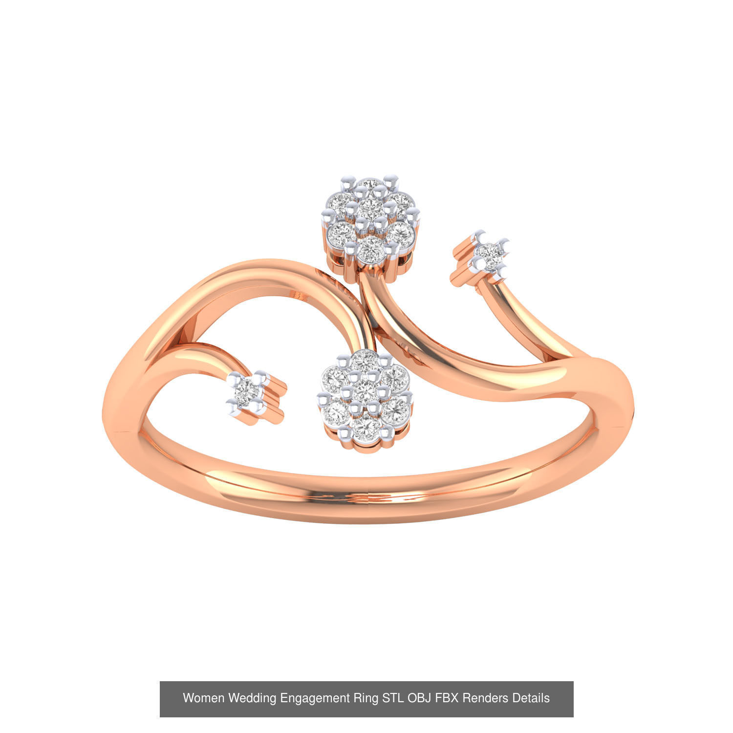 176 Women Ring STL OBJ FBX Renders Details Collection _143