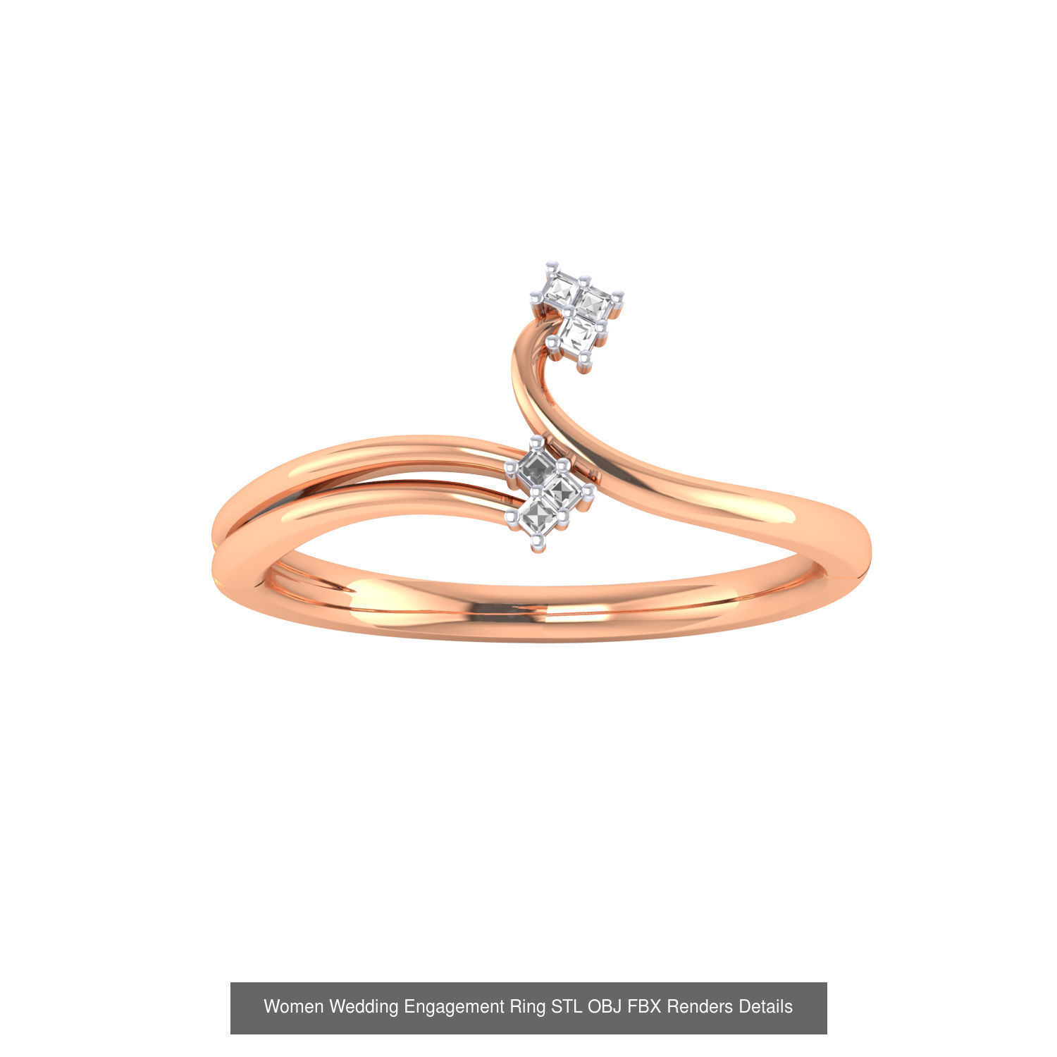 176 Women Ring STL OBJ FBX Renders Details Collection _112