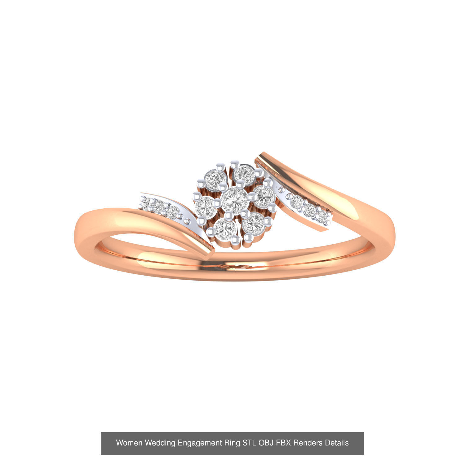 176 Women Ring STL OBJ FBX Renders Details Collection _188