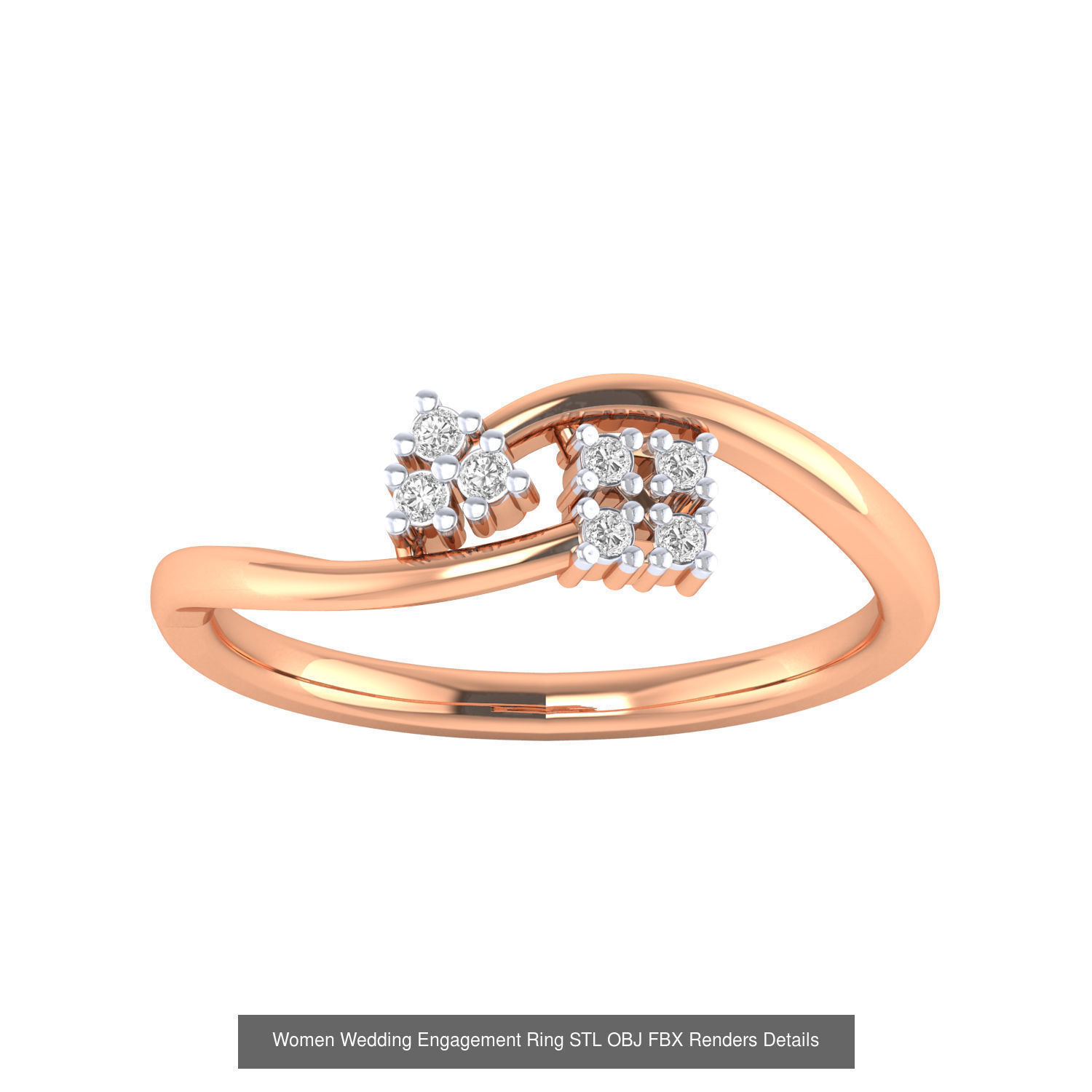 176 Women Ring STL OBJ FBX Renders Details Collection _130