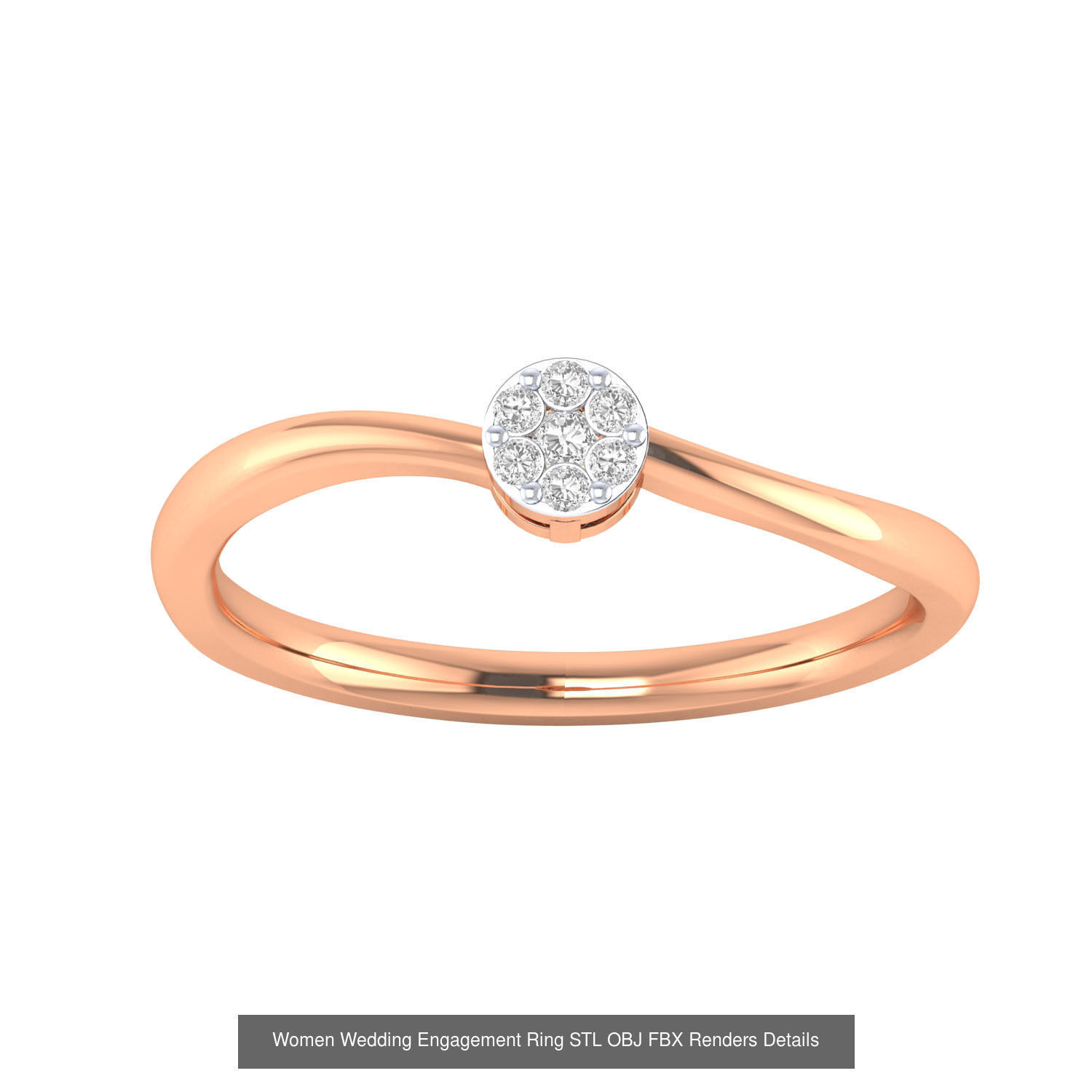 176 Women Ring STL OBJ FBX Renders Details Collection _136